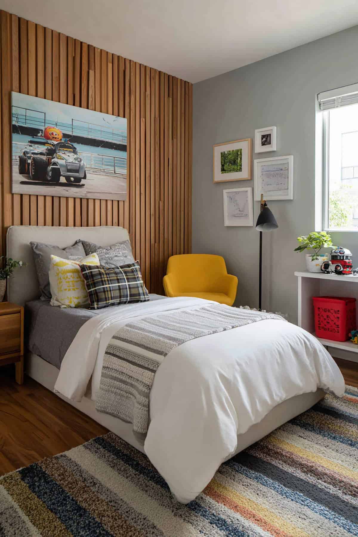 Wood Slat Accent + Modern Minimal Kid Style