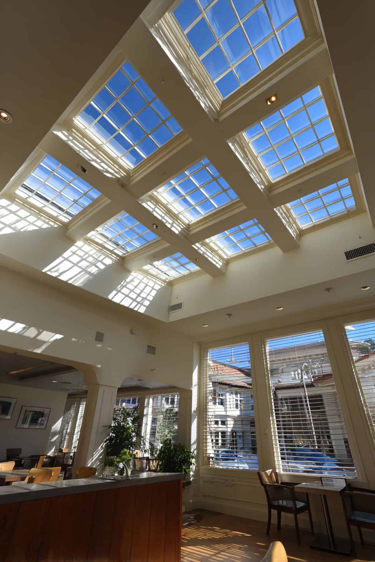 Ceiling With Integrated Skylight Grid