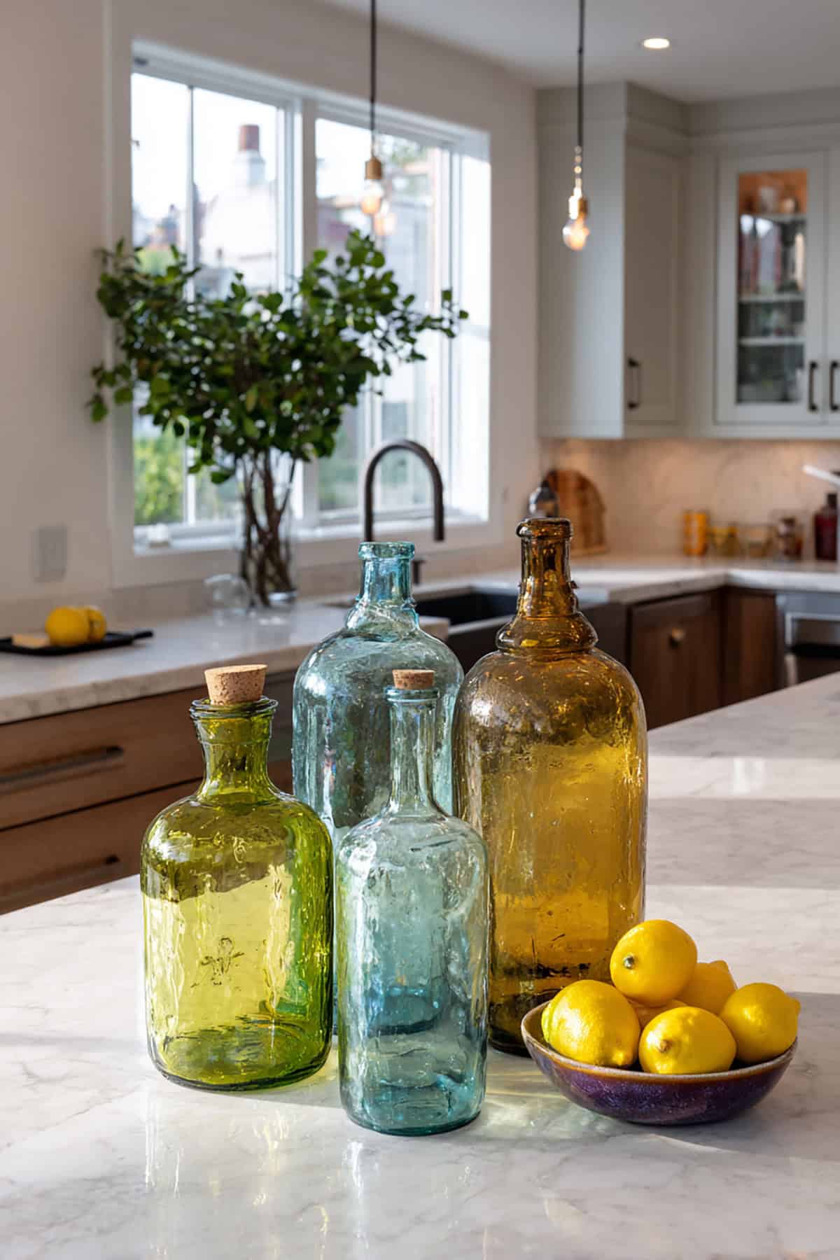 Decorative Glass Bottles Grouping