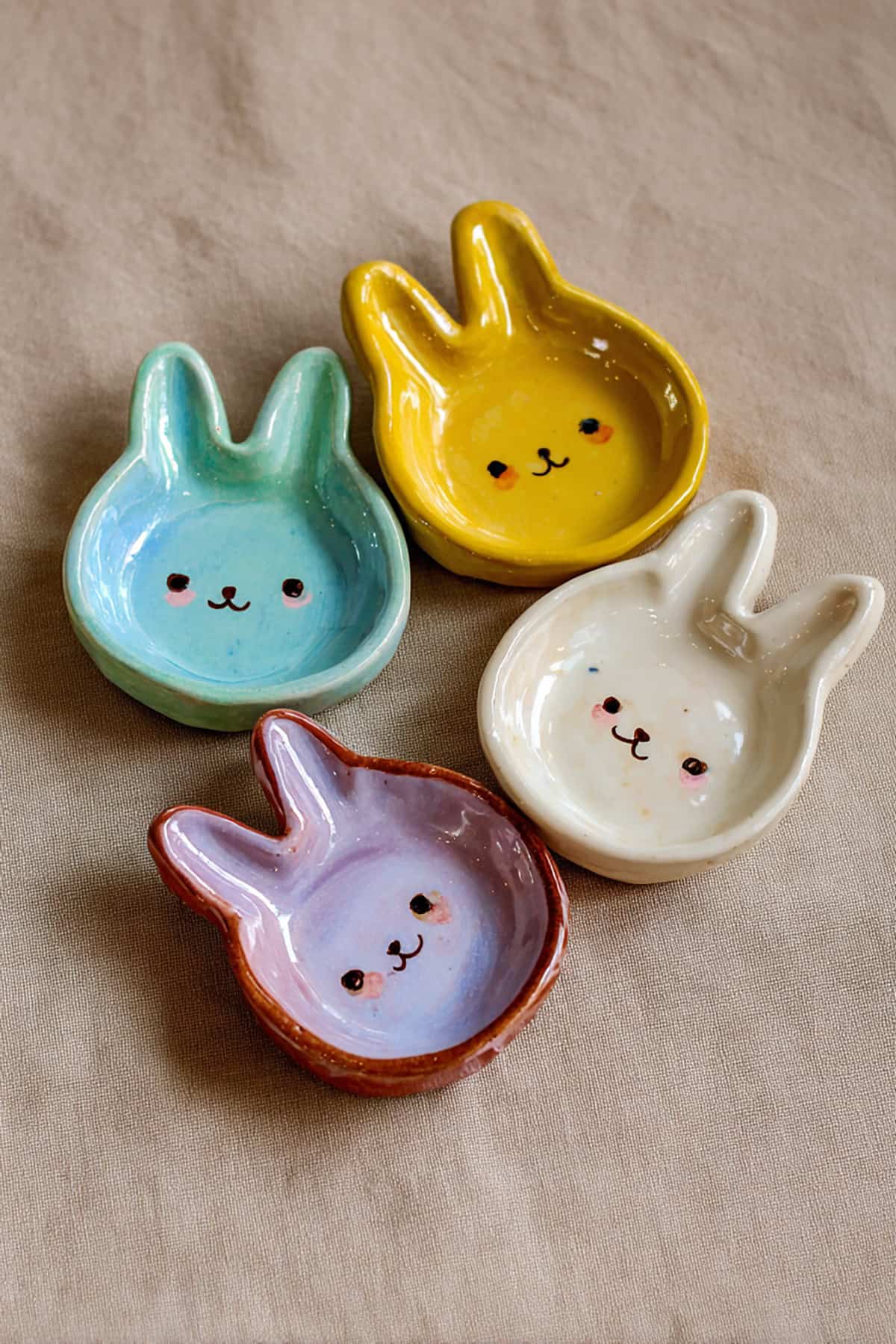 Easter Bunny Clay Trinket Dishes