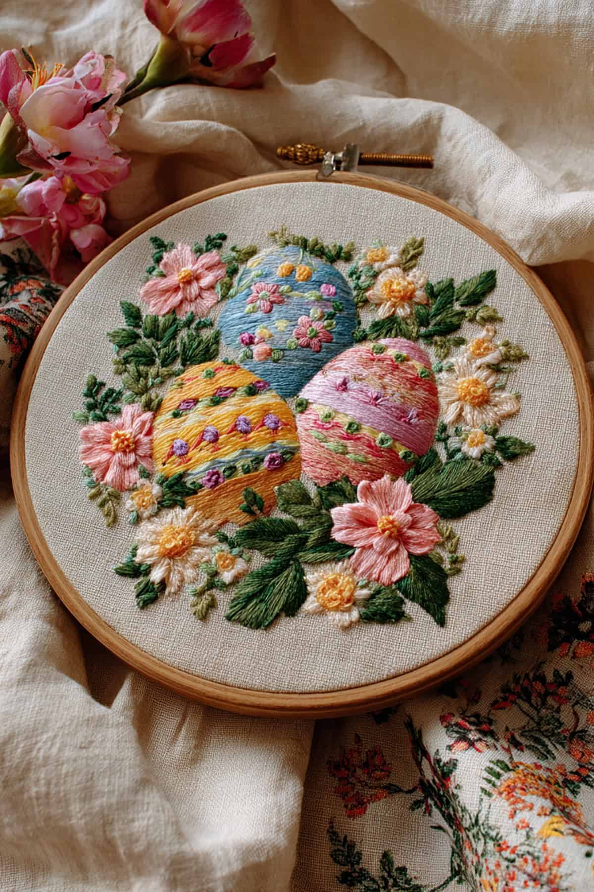 Easter Egg Embroidery Hoop Art