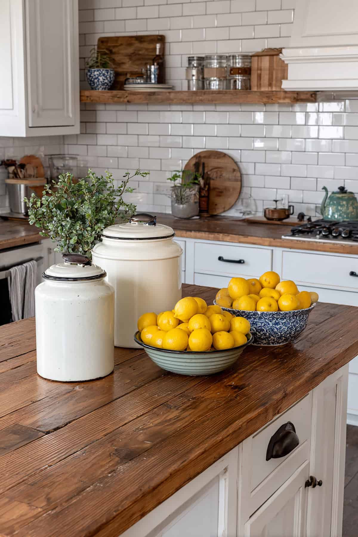 Farmhouse Style Enamelware Display