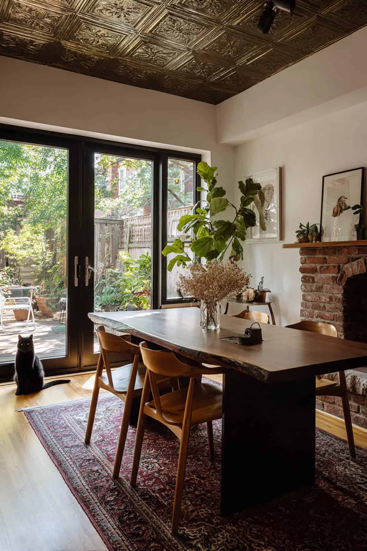Flat Tin Ceiling With Vintage Detail