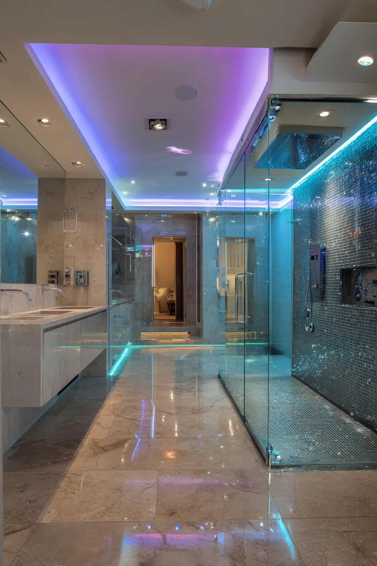 Futuristic LED Wet Room