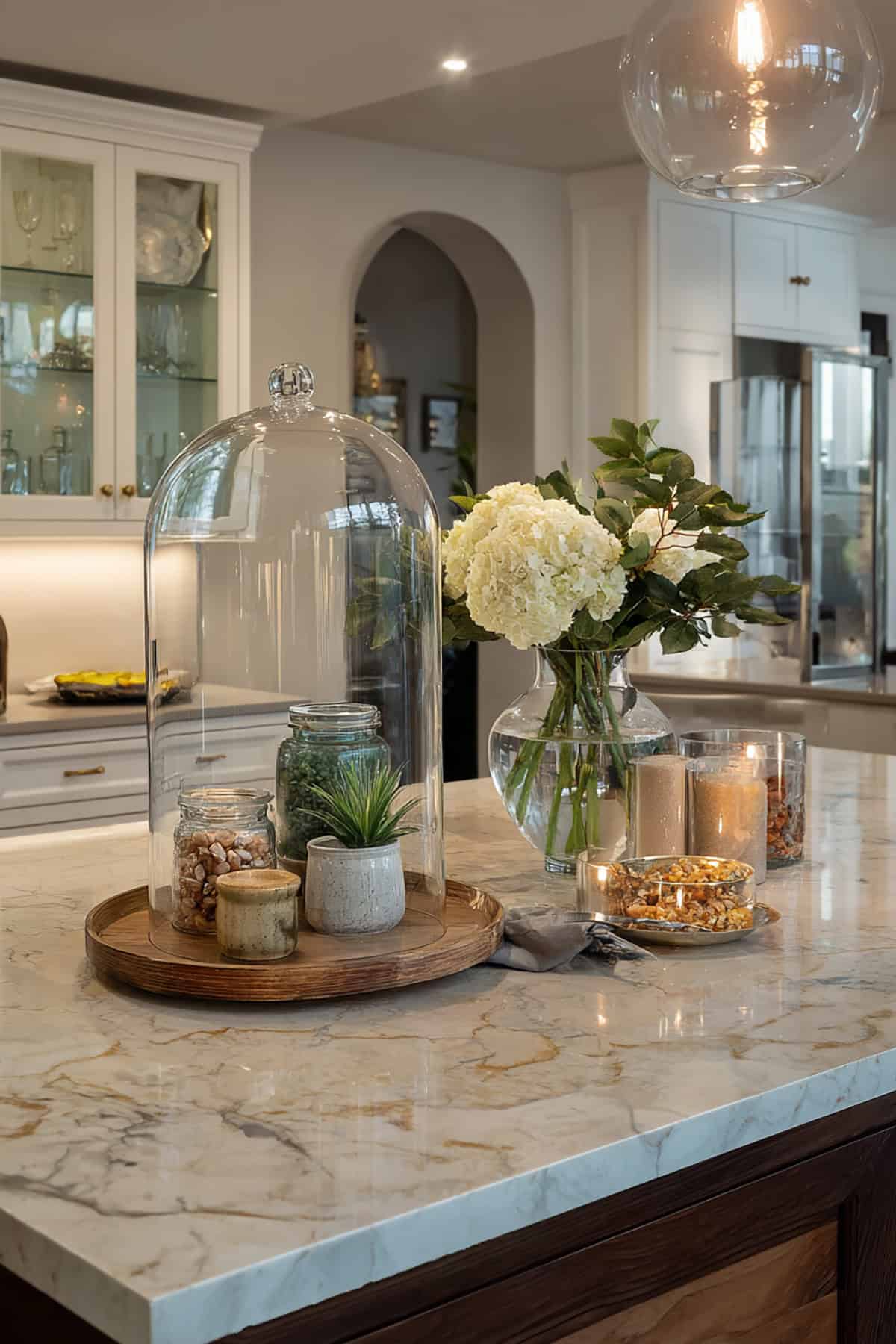 Glass Cloche With Decorative Items