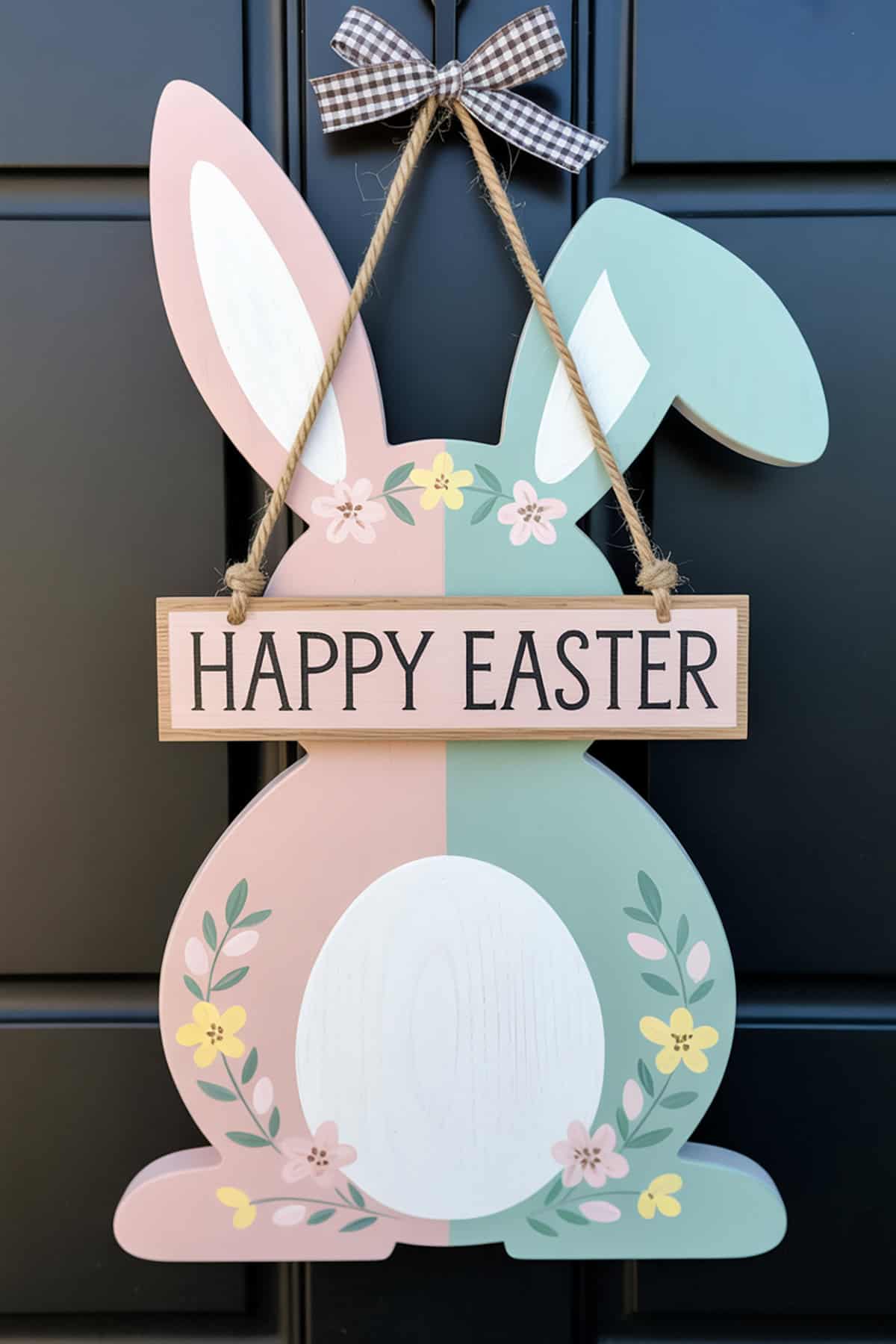 Hand Painted Wooden Easter Bunny Door Hangers