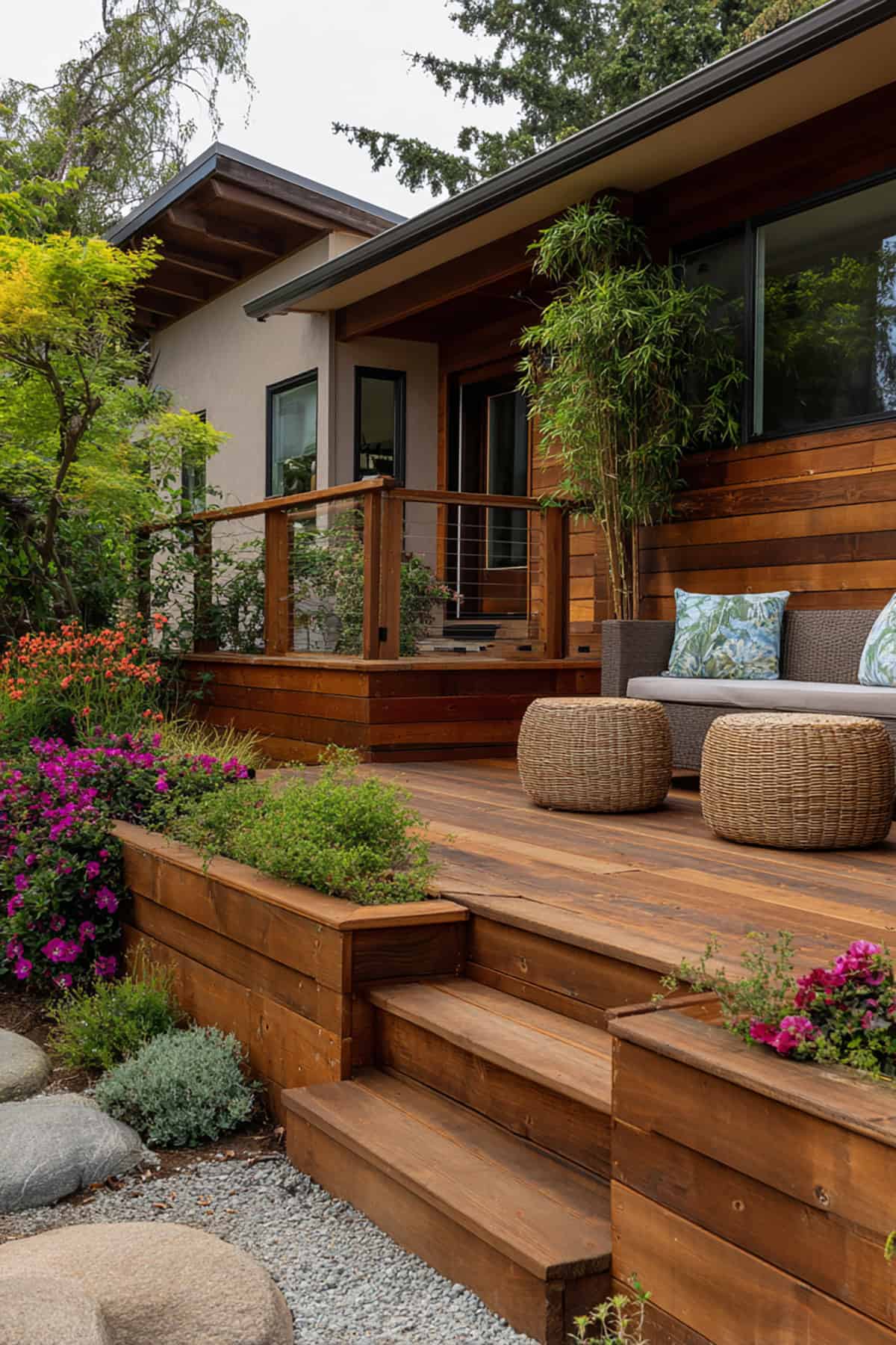 Horizontal Wood Plank Deck Skirting