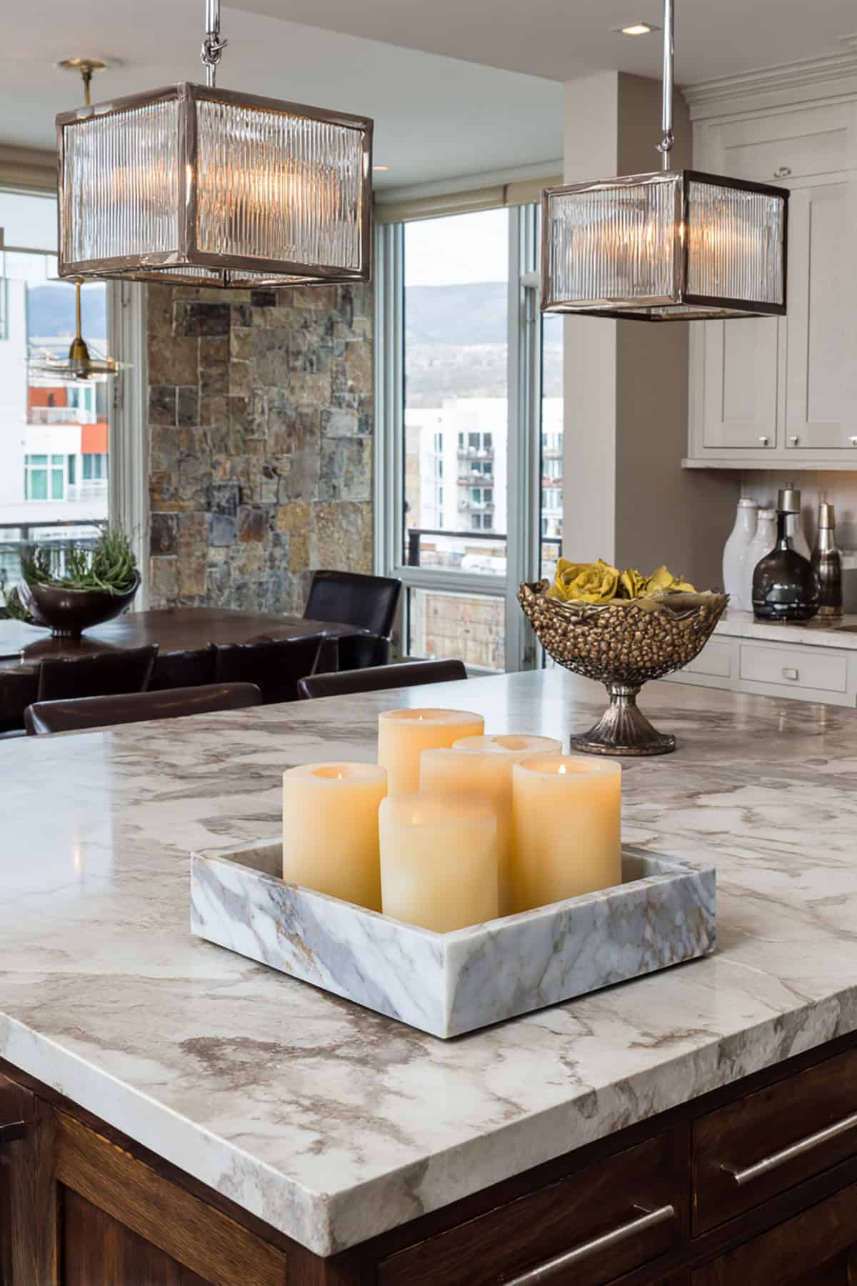 Marble Tray With Candles