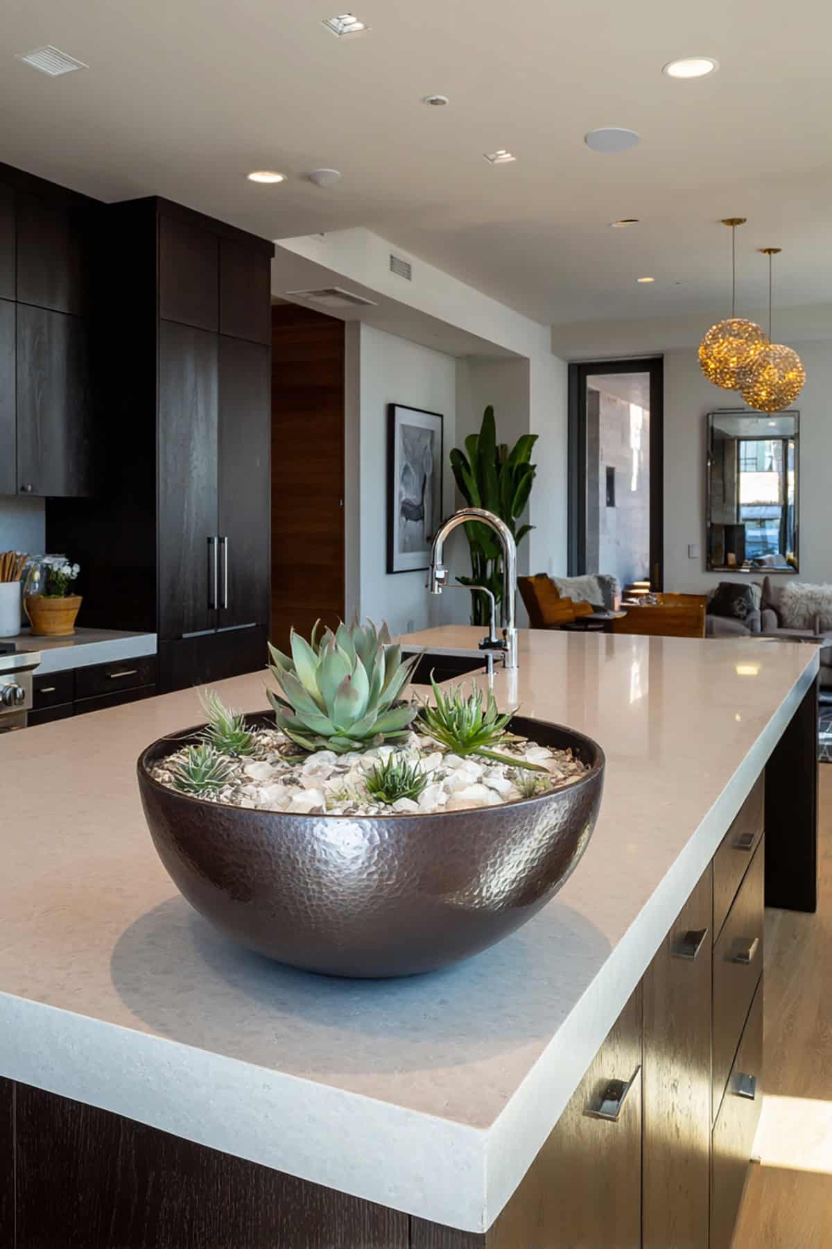 Modern Metal Bowl Accent