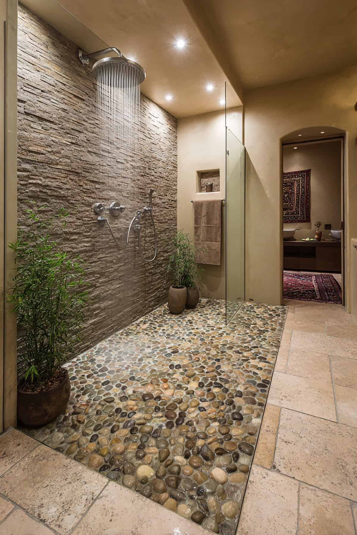 Pebble Floor Nature Wet Room