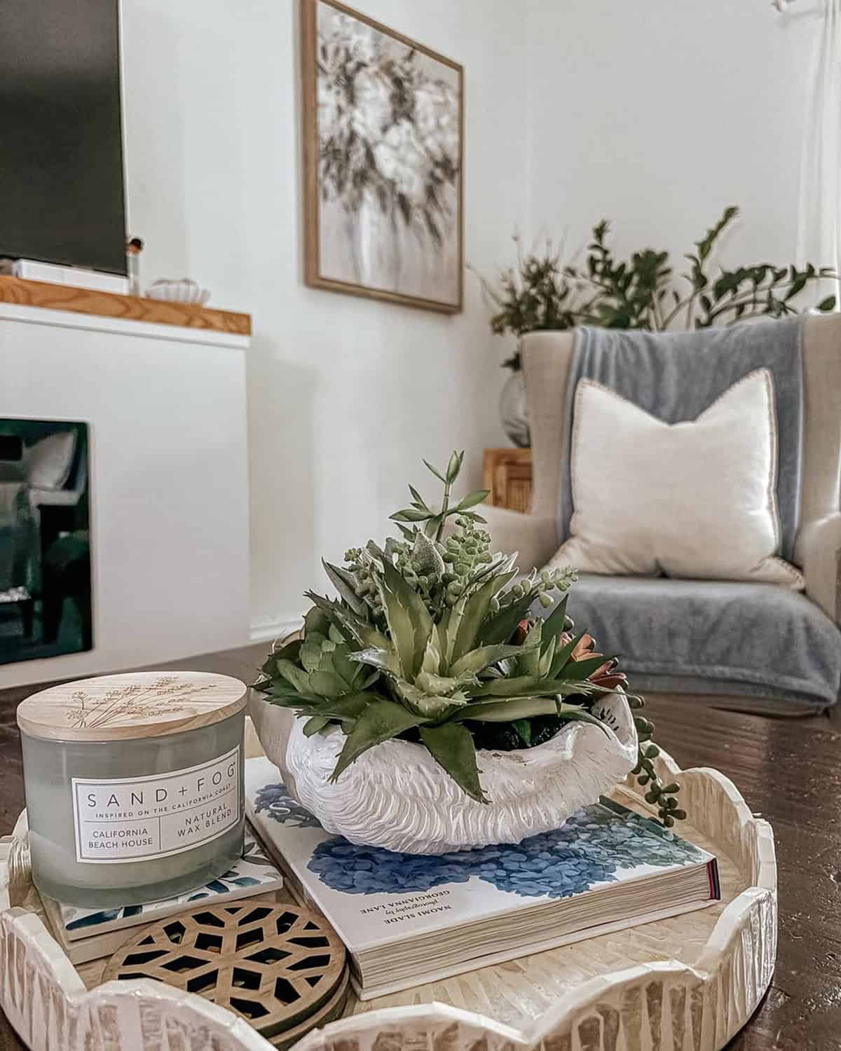 Shell Planter as Coastal Centerpiece