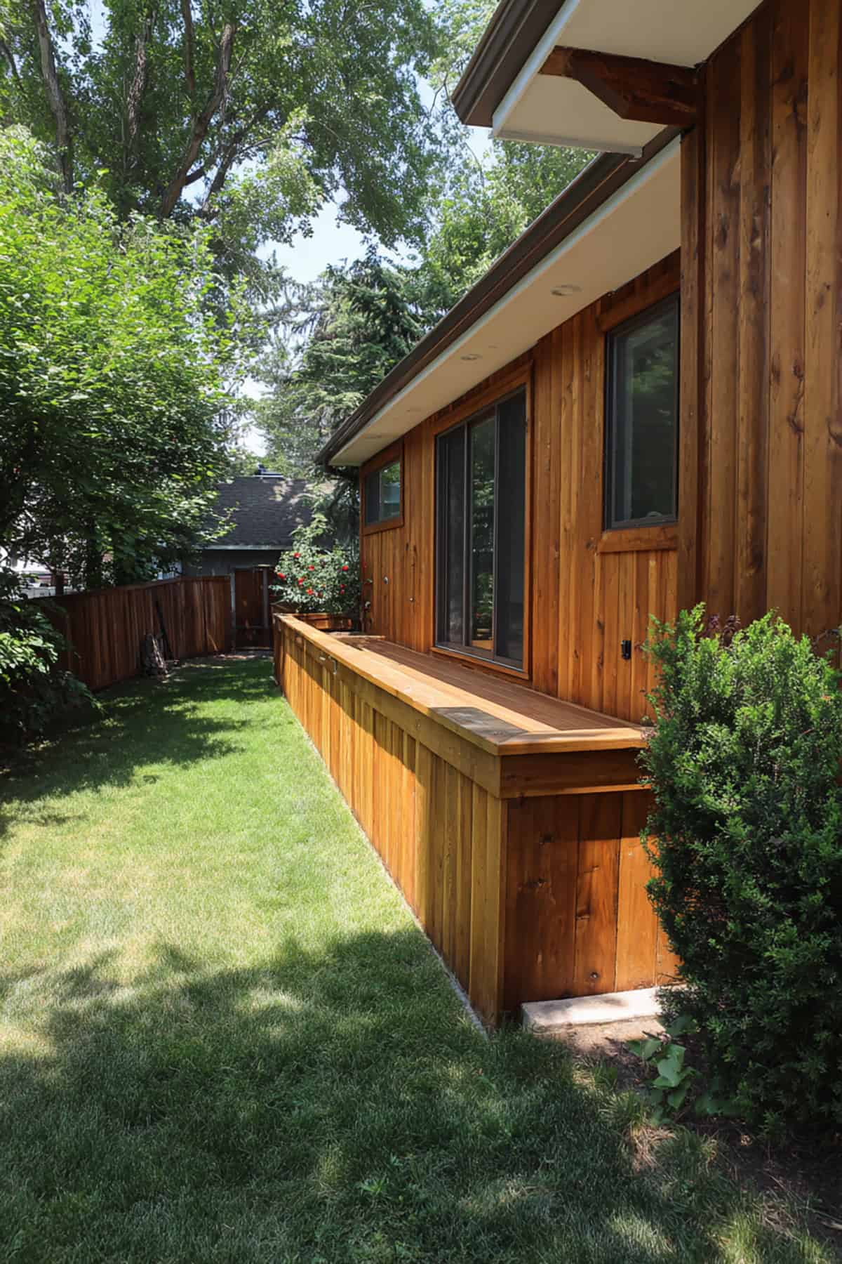 Vertical Cedar Privacy Board Skirting