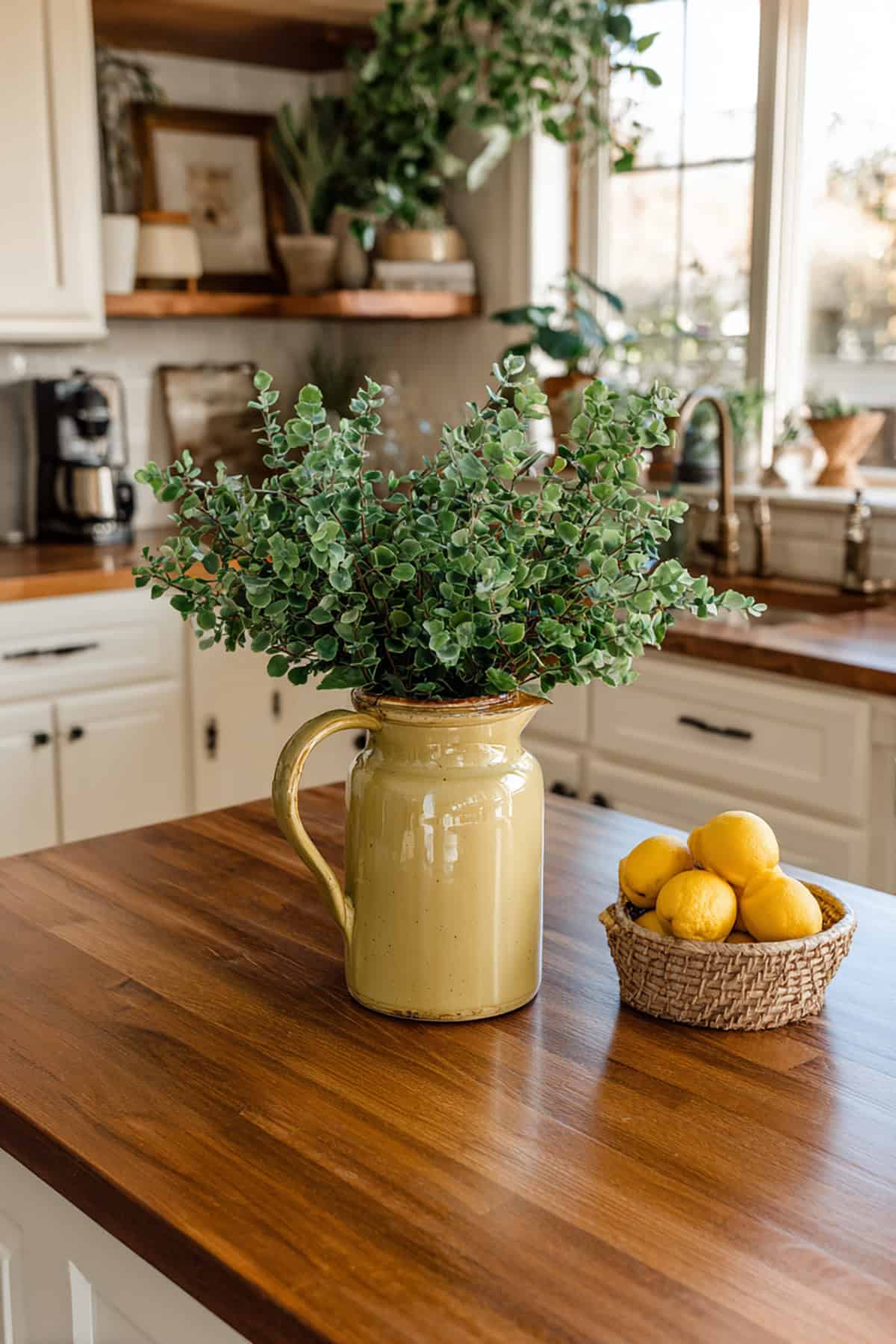 Vintage Pitcher With Greenery