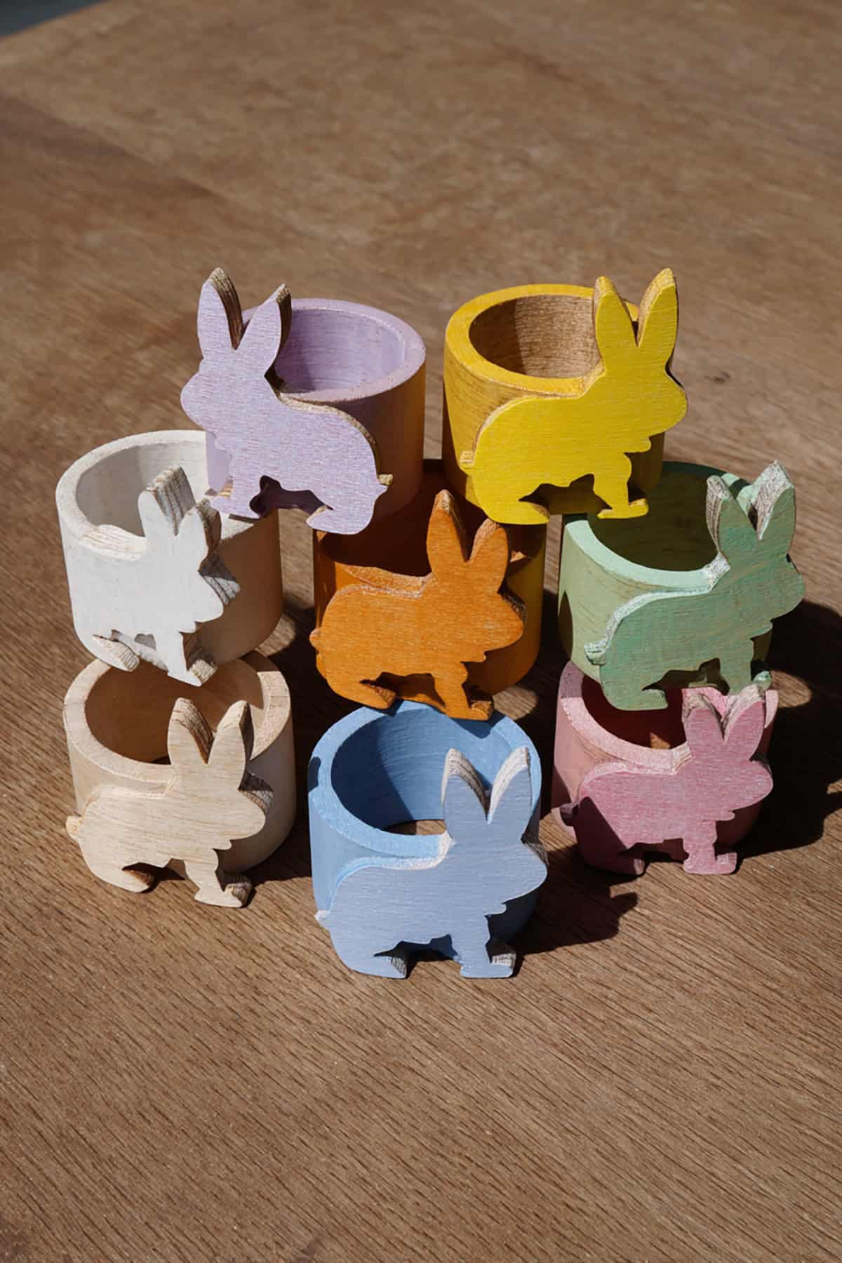 Wooden Bunny Napkin Rings