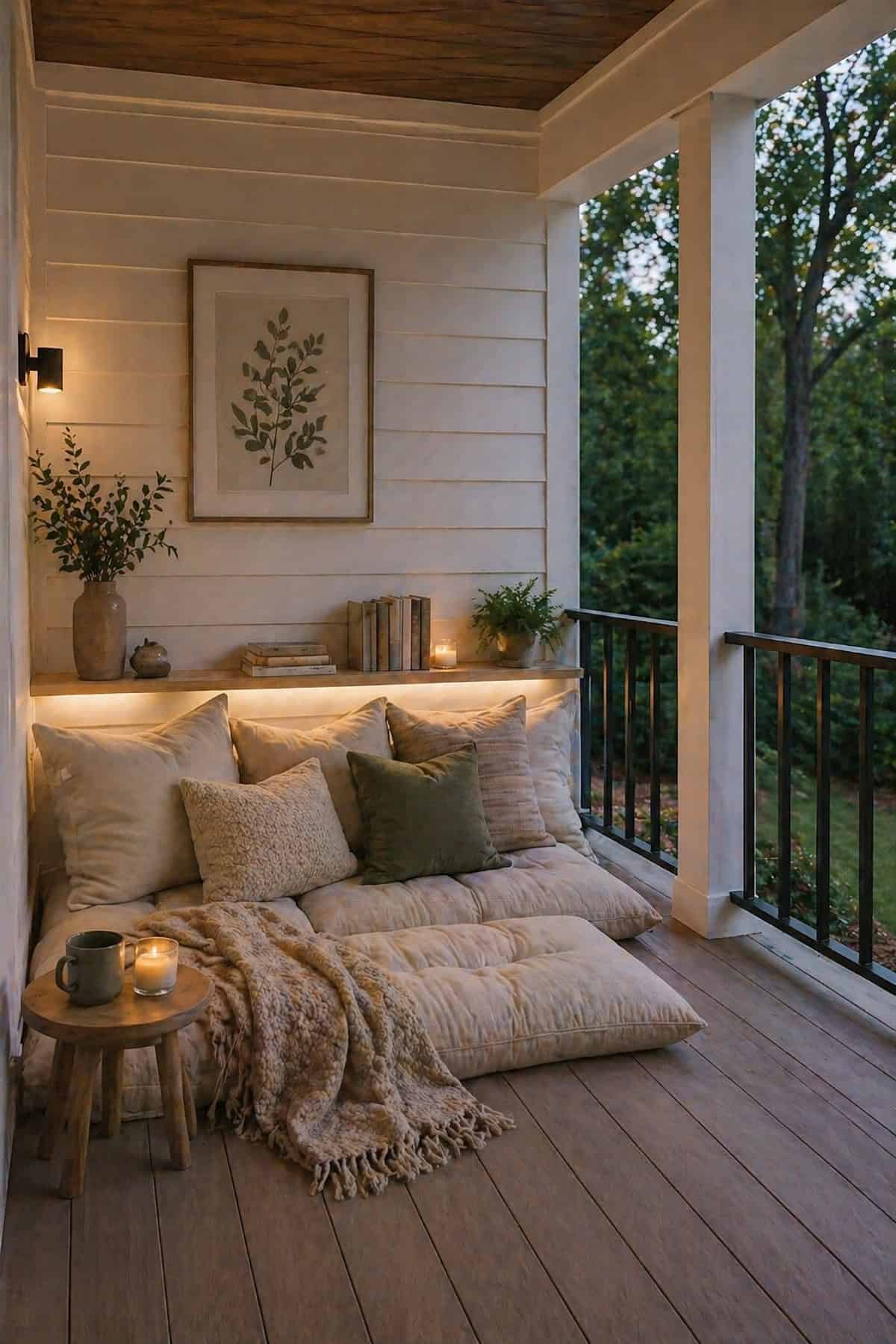 Back Porch Reading Nook with Floor Cushions