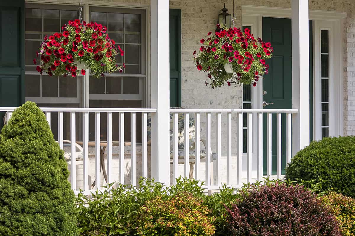Back Porch with Hanging Baskets