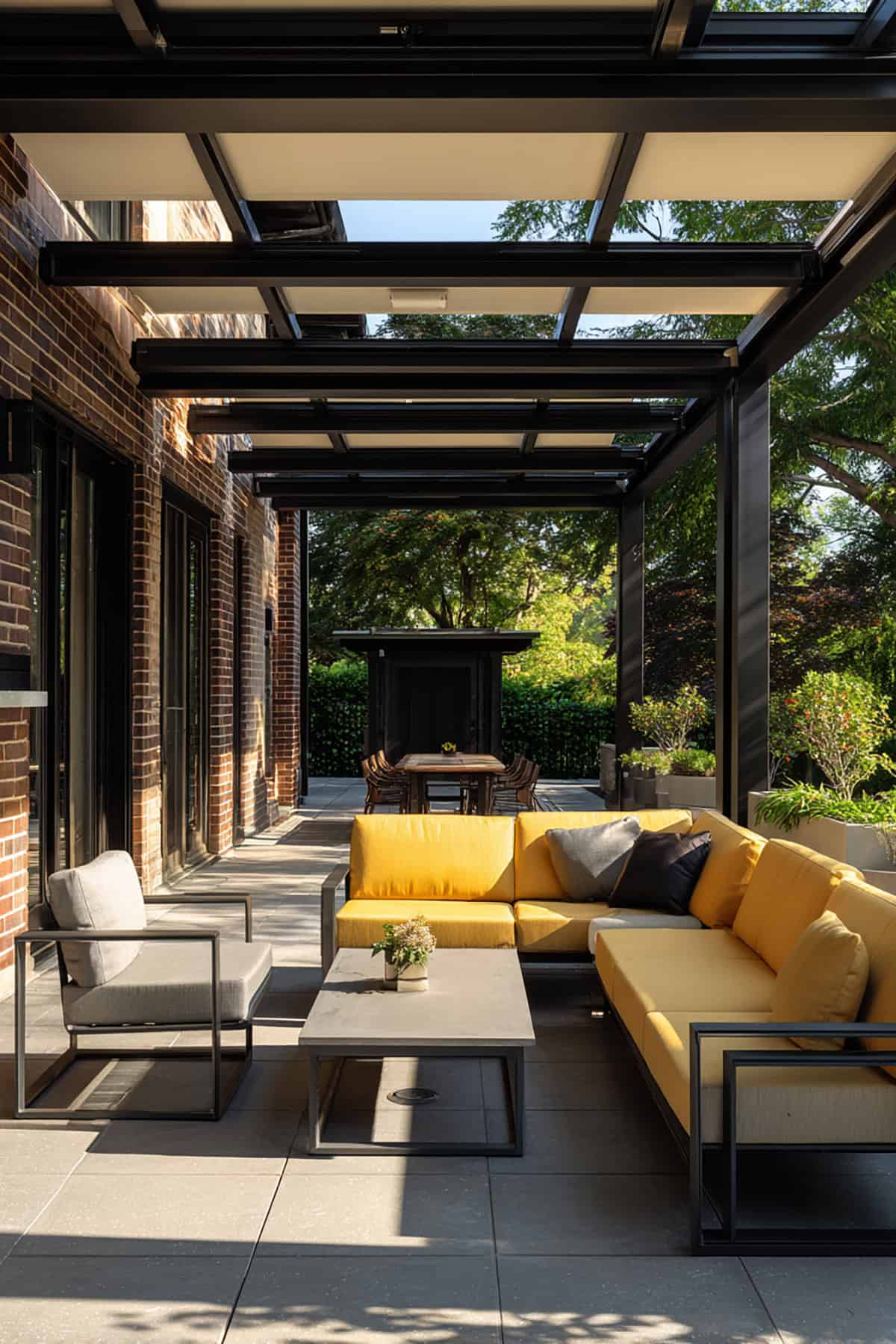 Back Porch with Retractable Roof Panel System