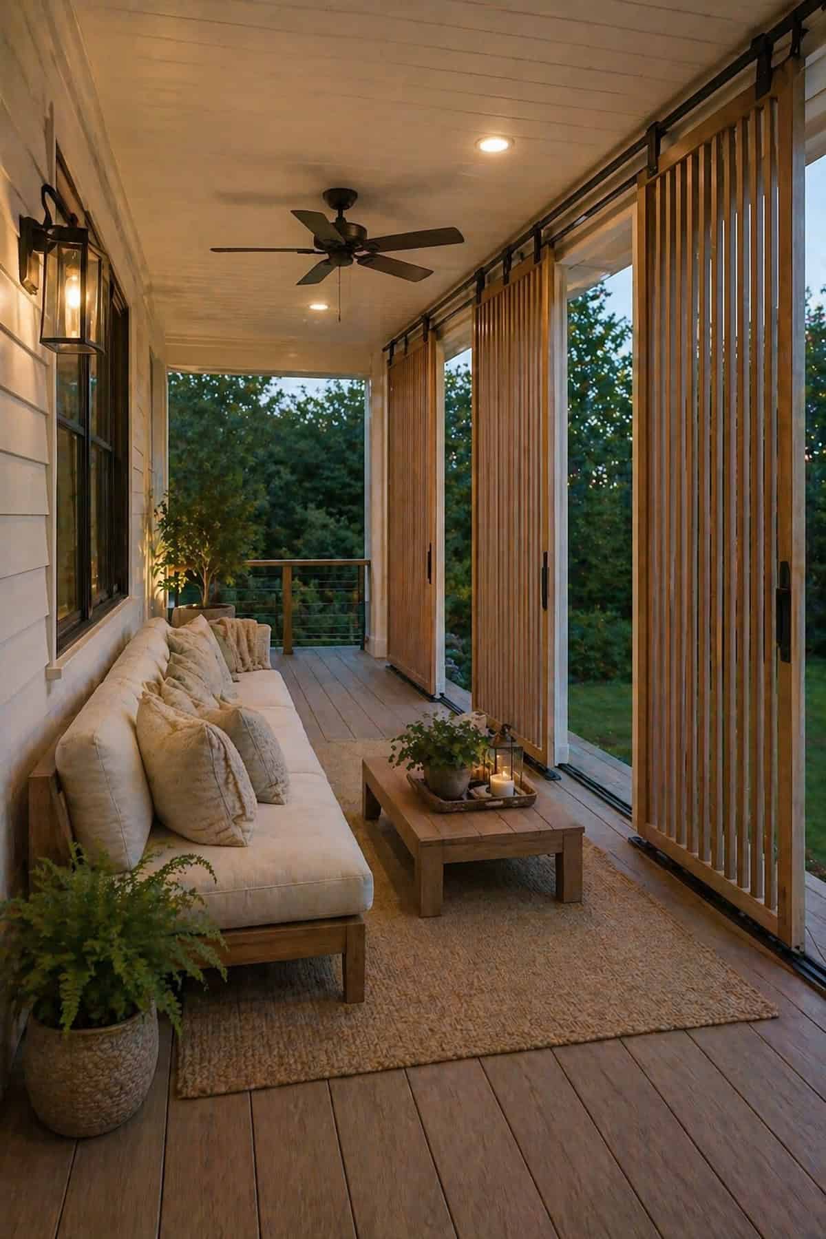 Back Porch with Sliding Panel Screens