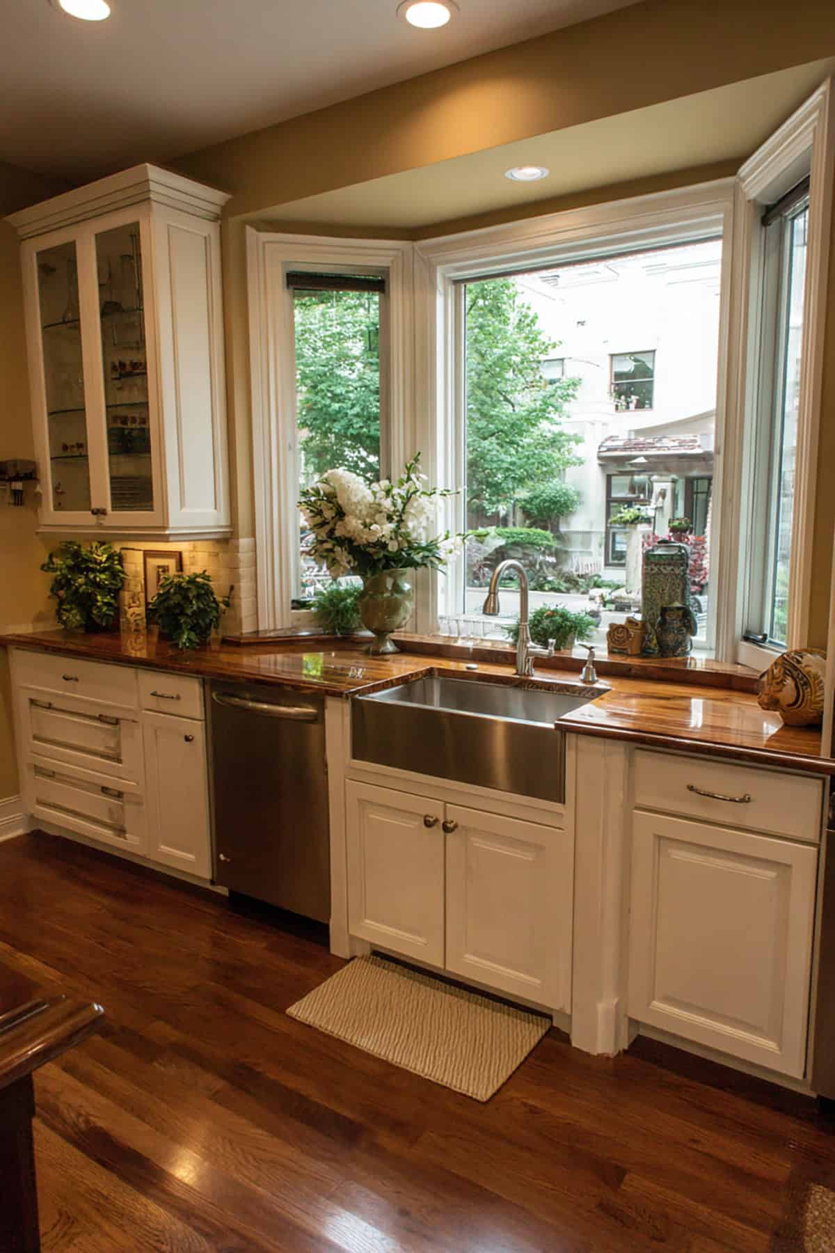 Bay Window Adding Depth Above Kitchen Sink