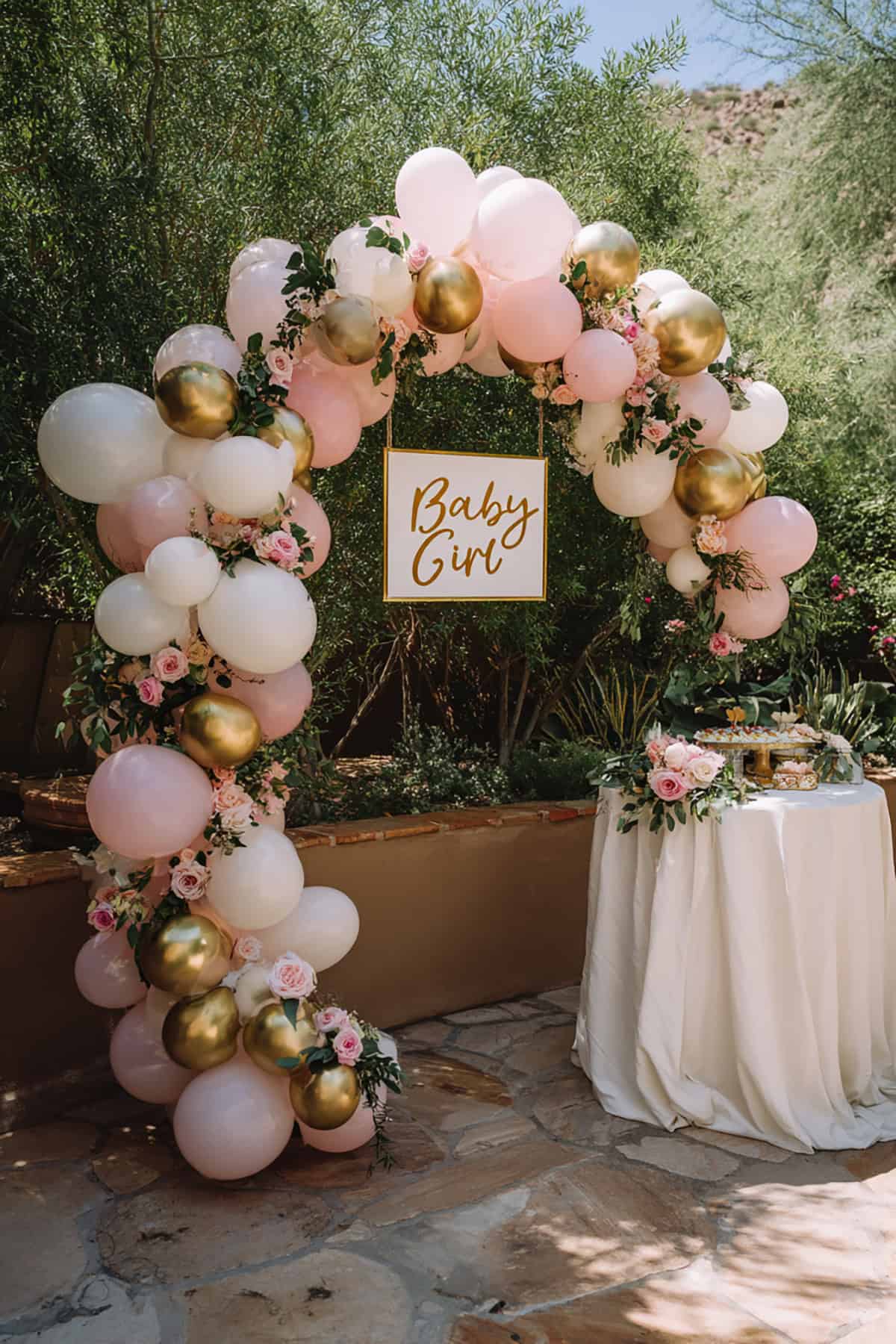 Blush Pink Balloon Garden Arch