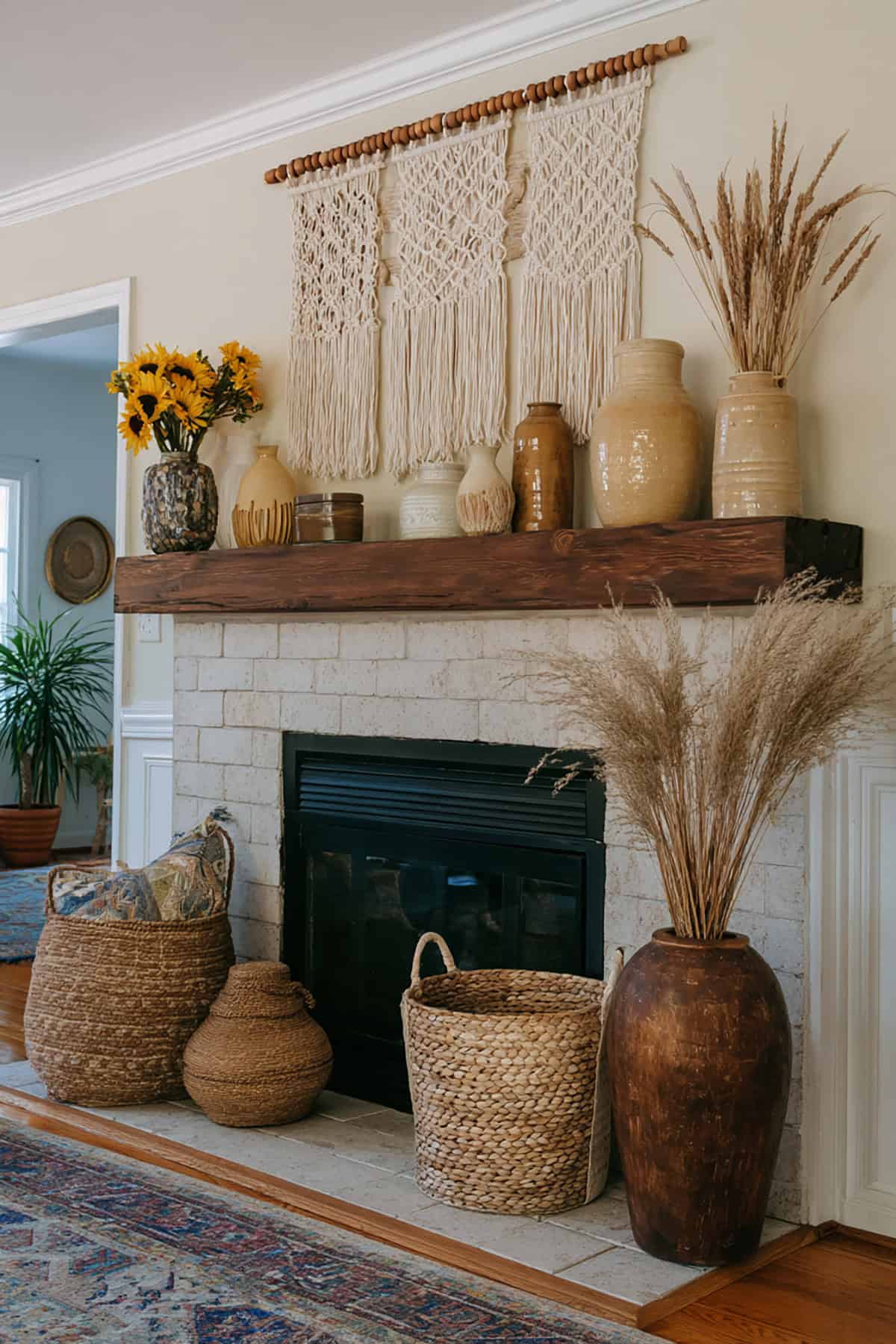 Boho Summer Mantel With Woven Layers