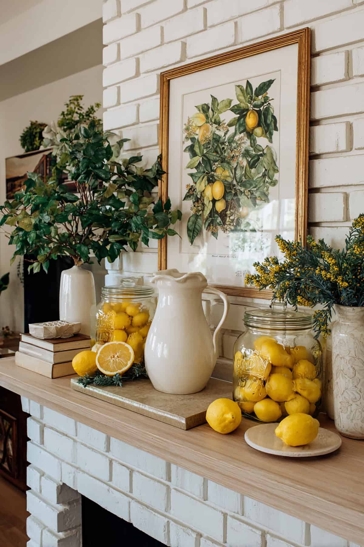 Citrus Orchard Mantel With Fresh Lemon Layers