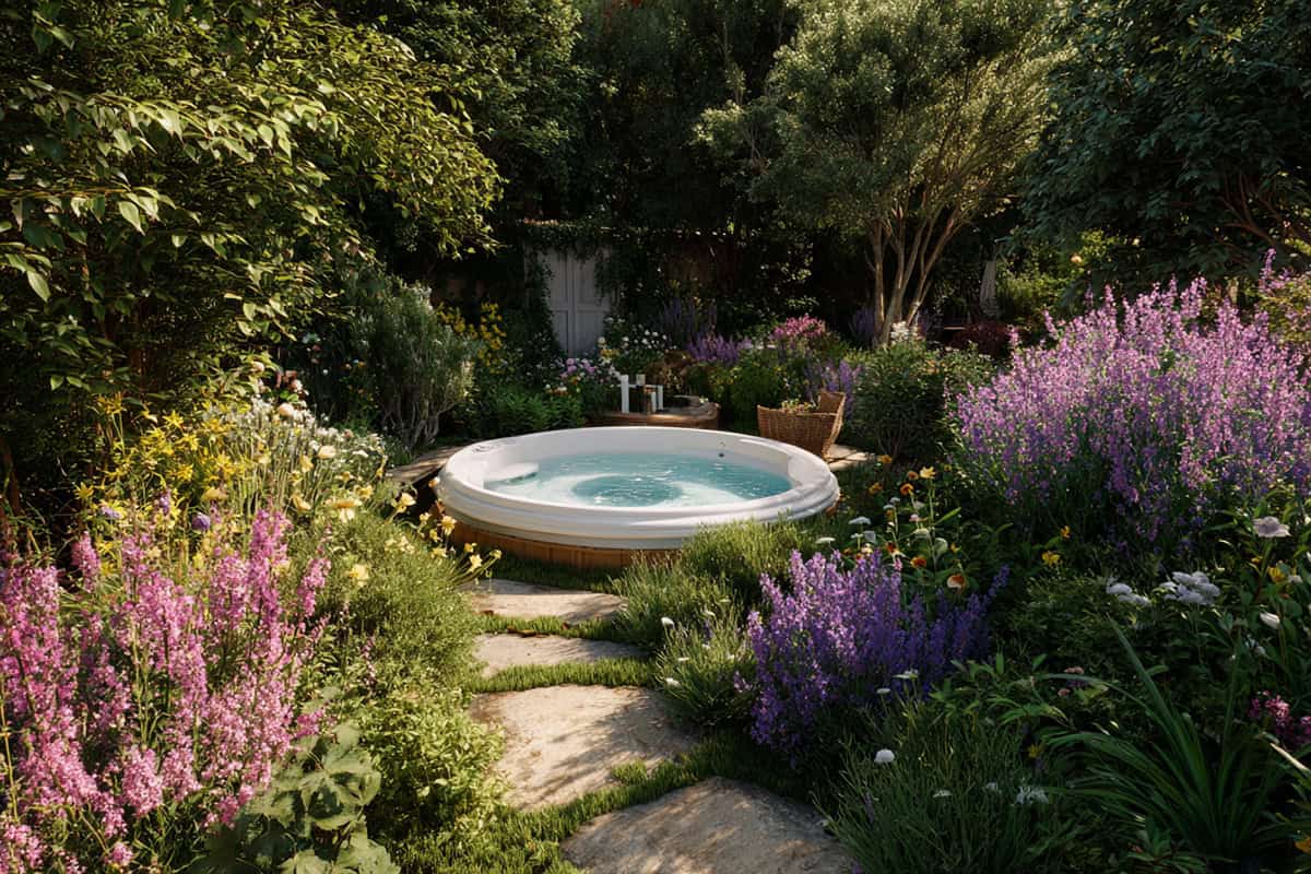 Country Garden Flower Border Hot Tub
