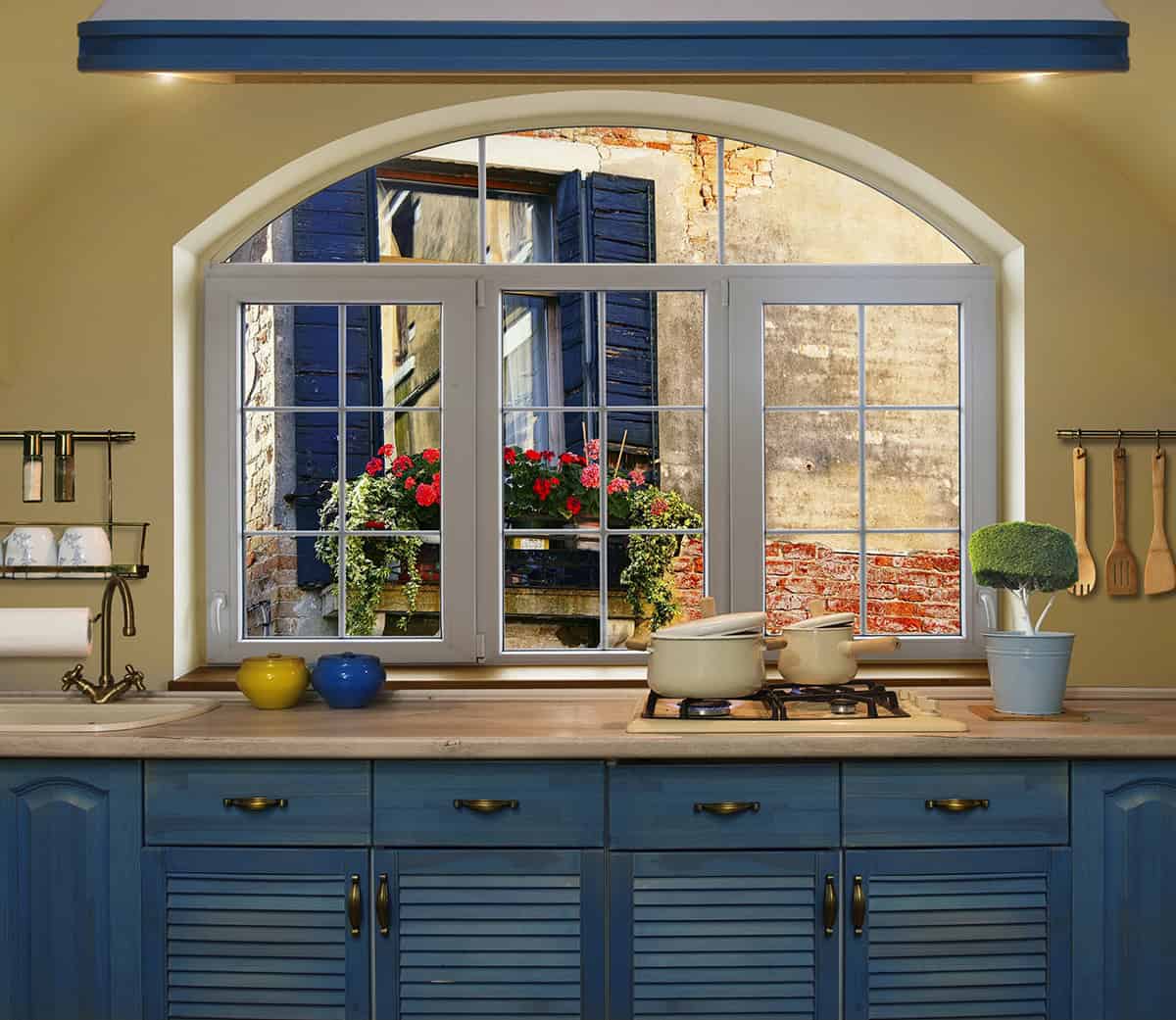 Curved Window Above the Sink