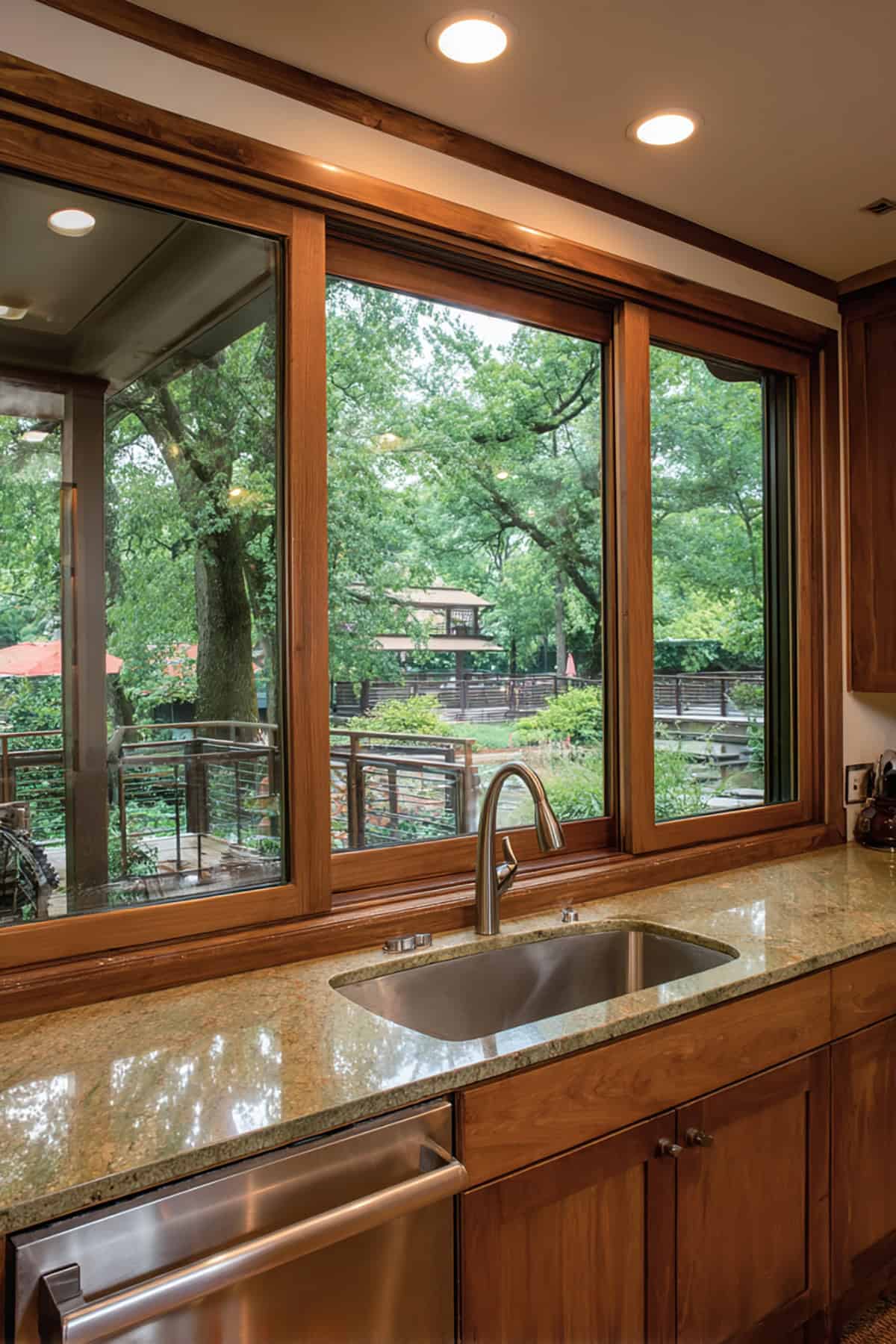 Double Sliding Windows Above Sink