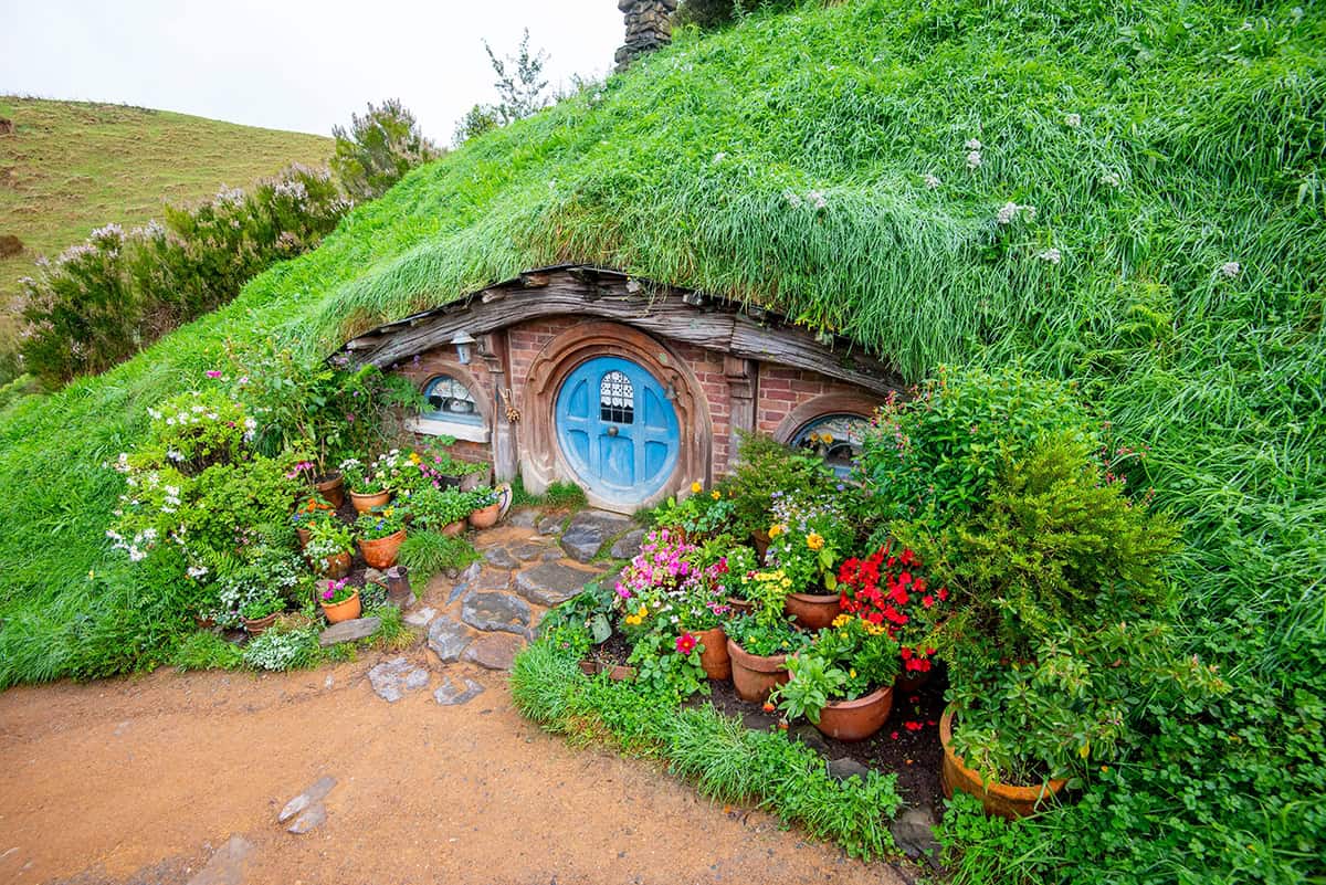 Earth Covered Hobbit Style Fairy House in a Hill
