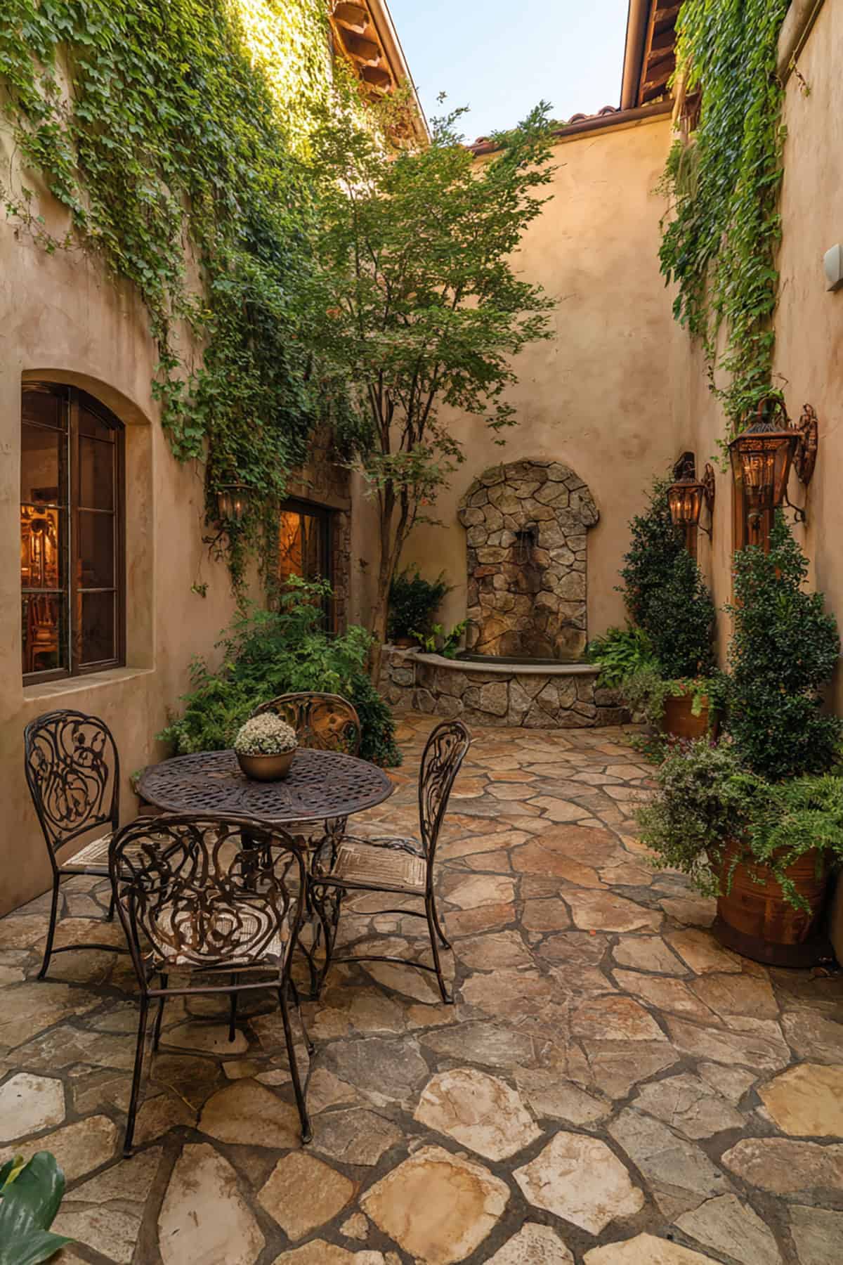 European Old Town Stamped Concrete Courtyard