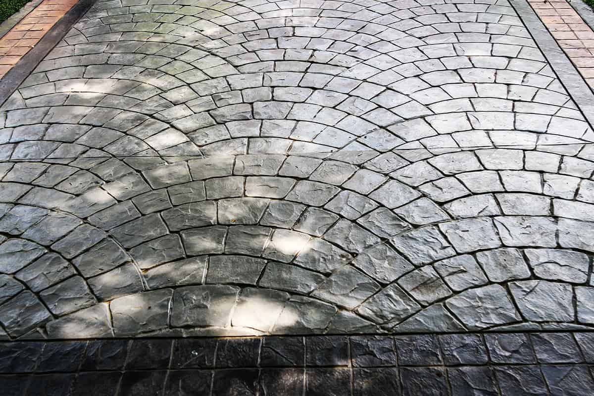 Fan Pattern Stamped Concrete Patio