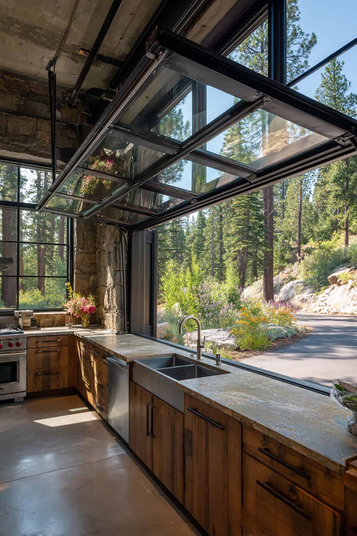 Garage Style Lift Up Pass Through Window