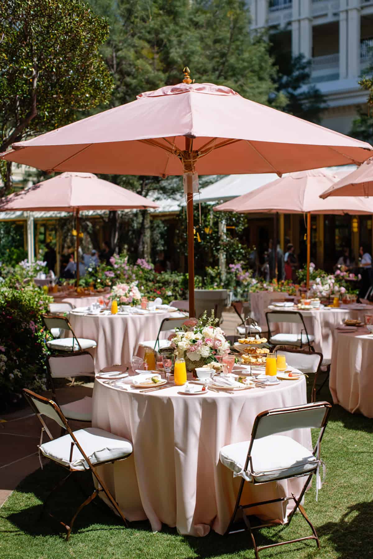 Garden Umbrella Brunch Setup