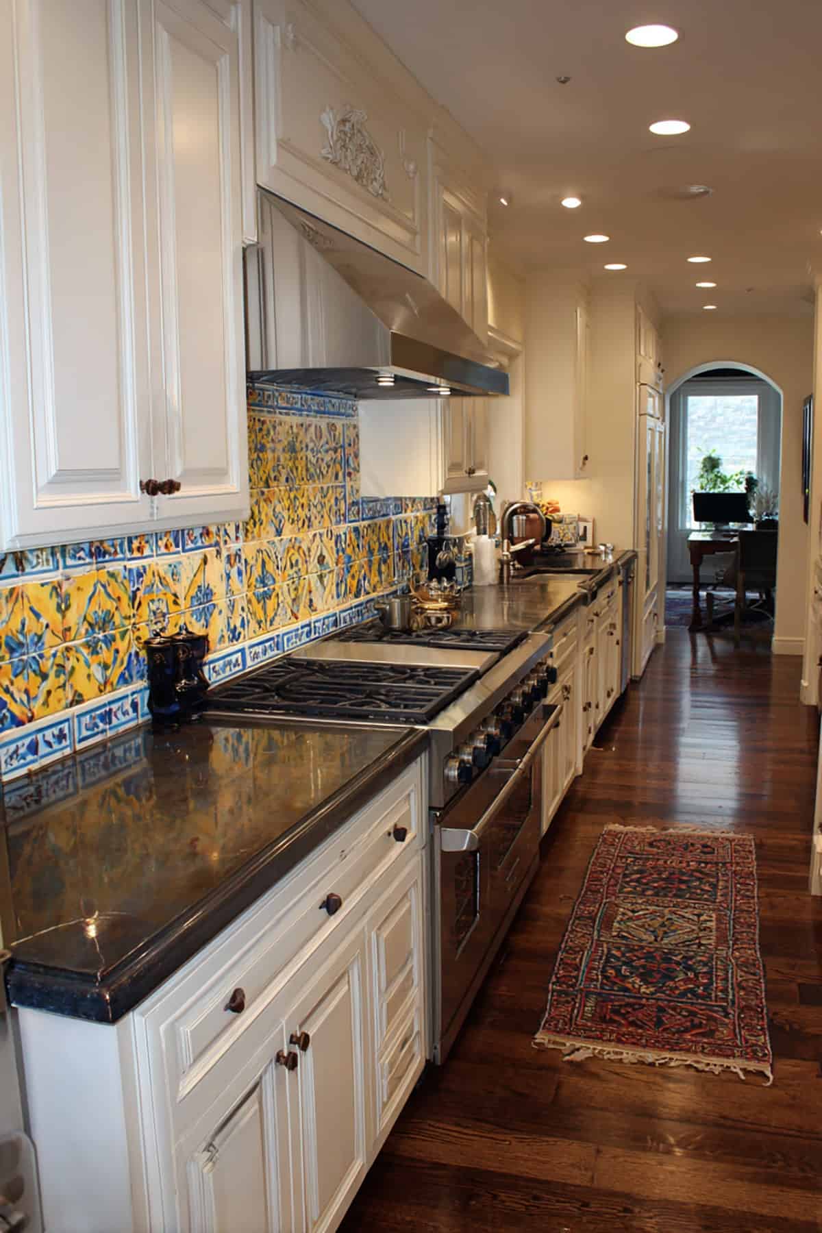 Hand Painted Mediterranean Tile Backsplash
