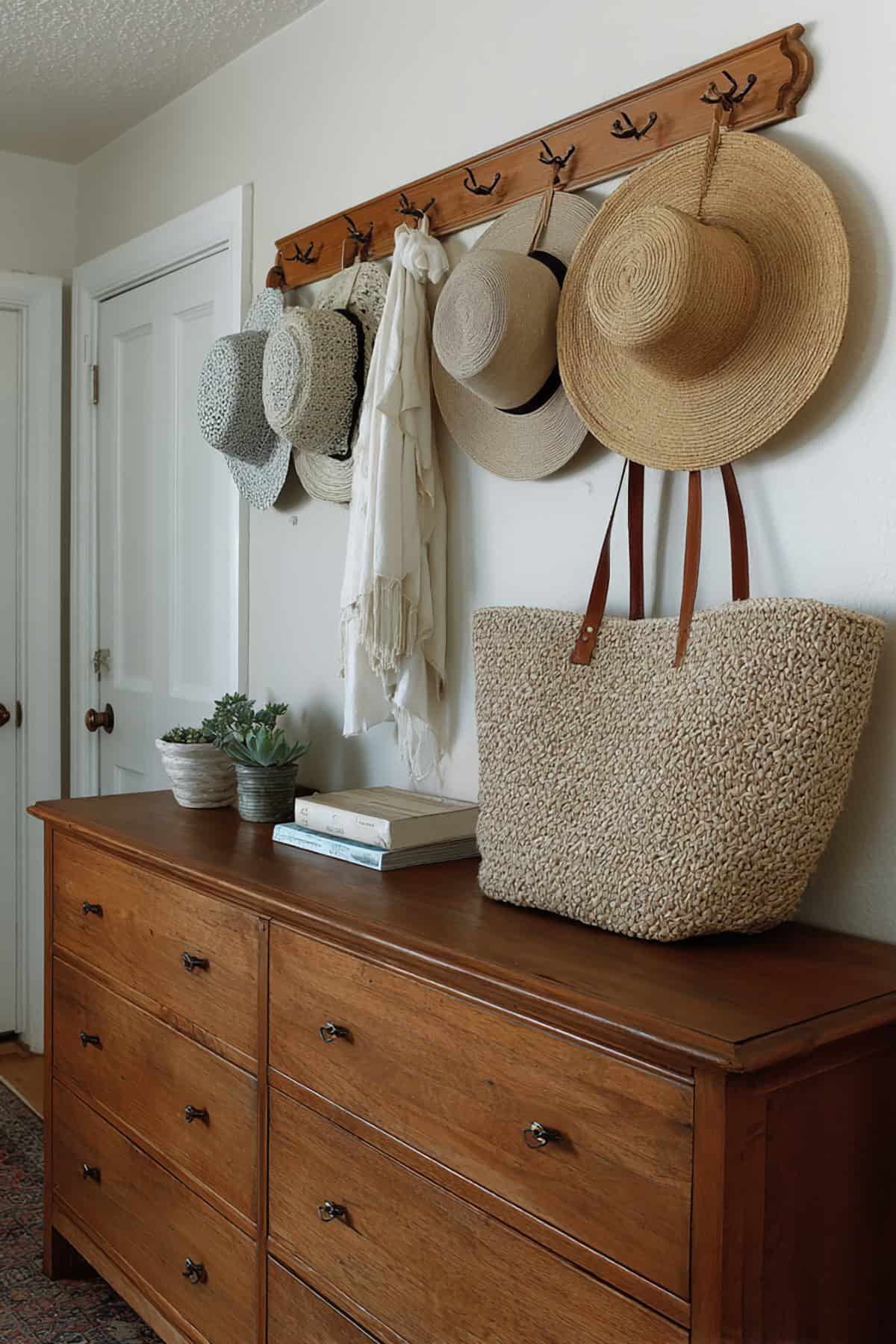 Hat + Bag Hook Rail