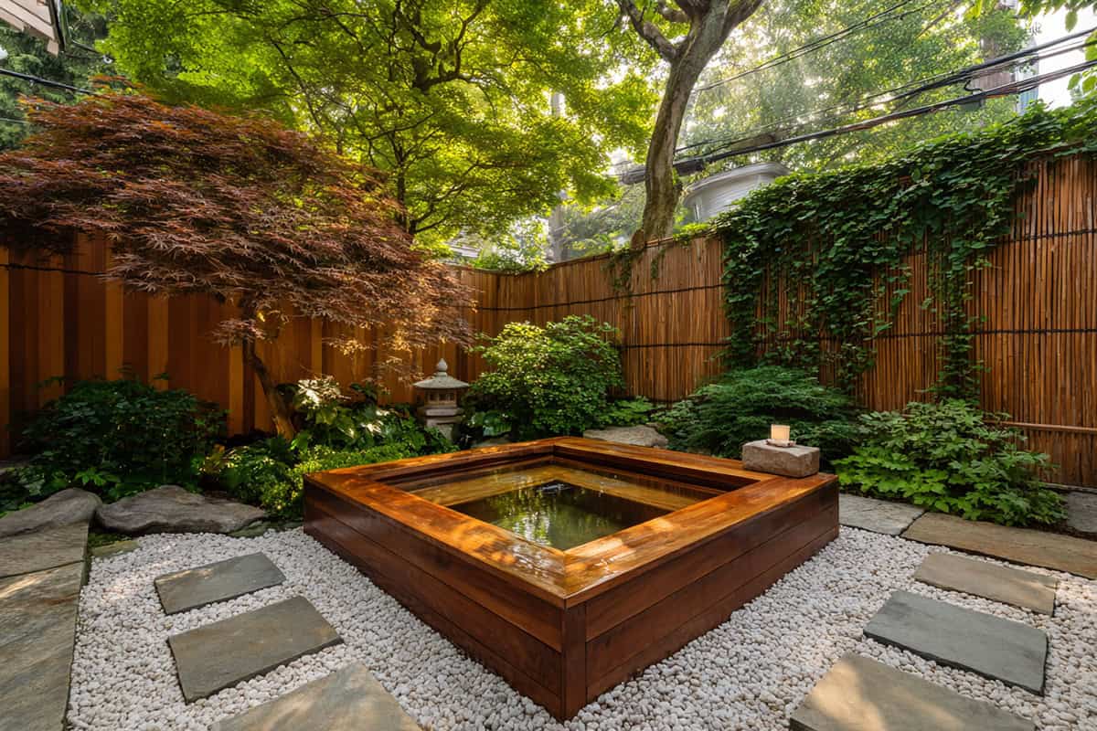 Japanese Zen Garden Hot Tub Corner