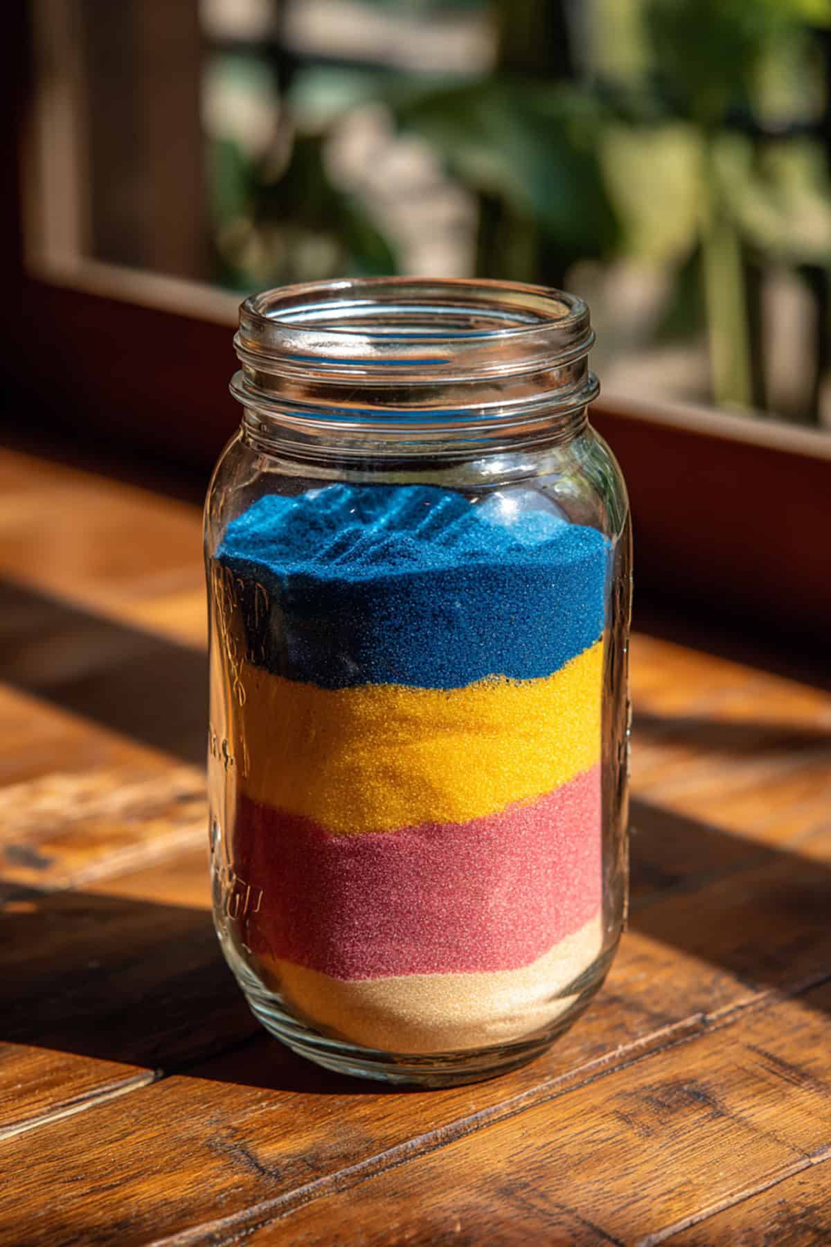 Layered Sand Art Mason Jar Decor