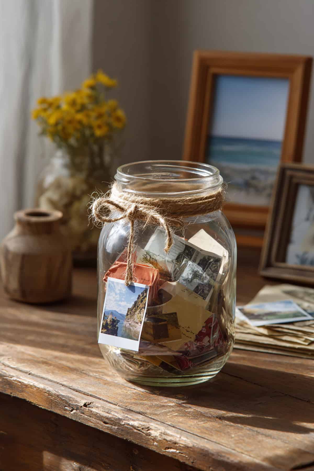 Mason Jar Photo Memory Display