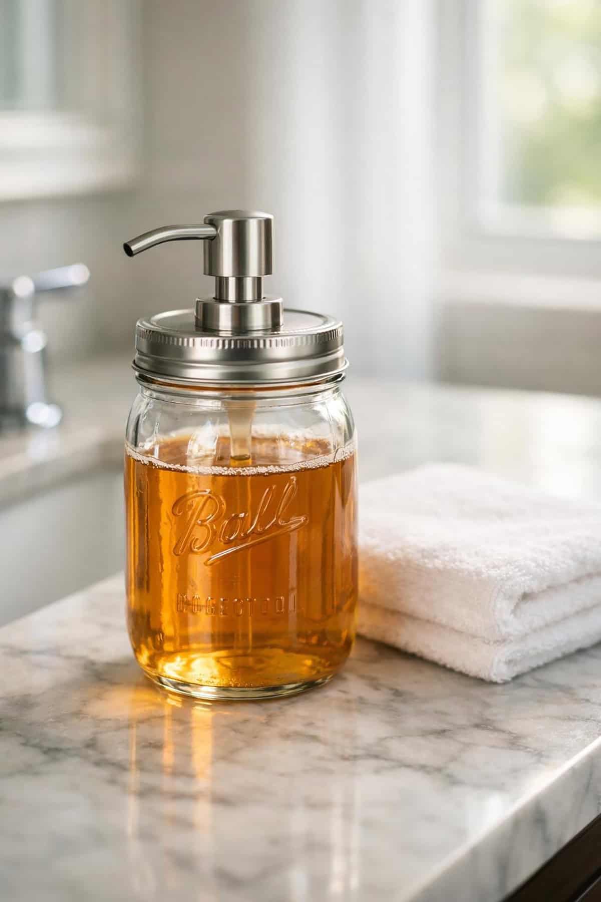 Mason Jar Soap Dispenser with Pump Lid