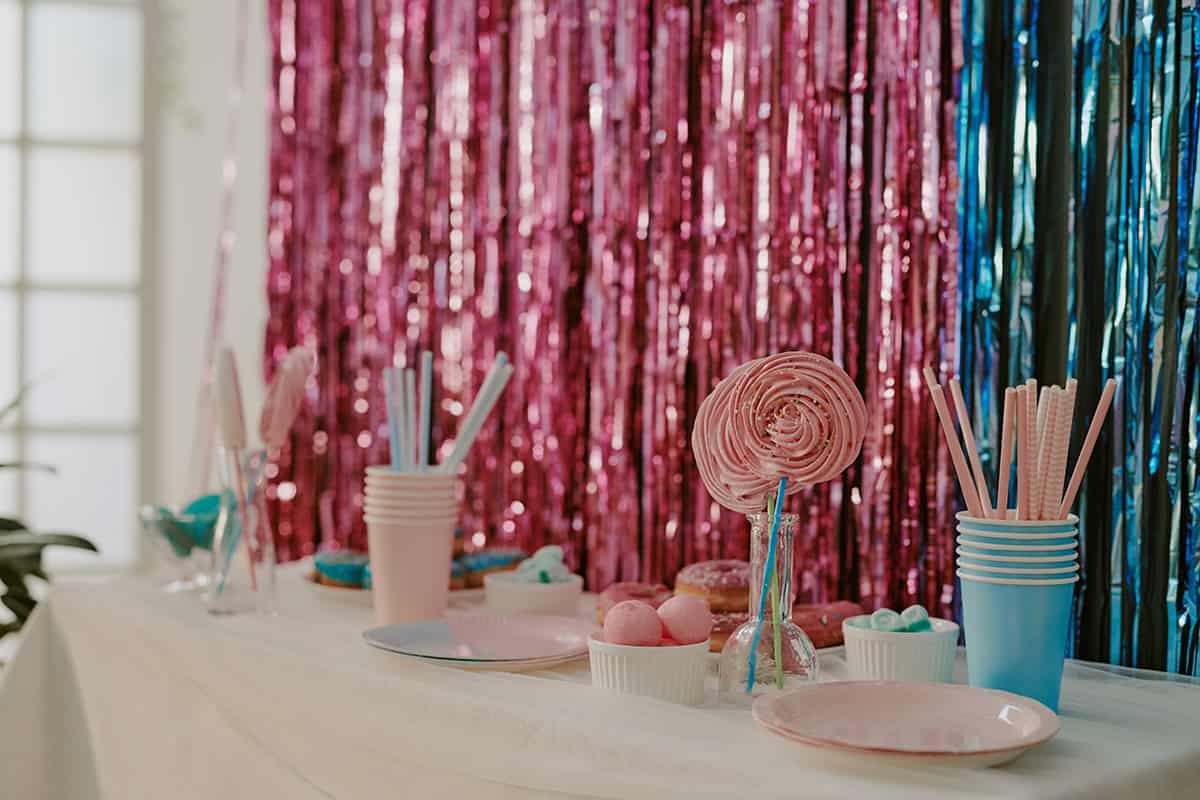 Metallic Fringe Candy Table