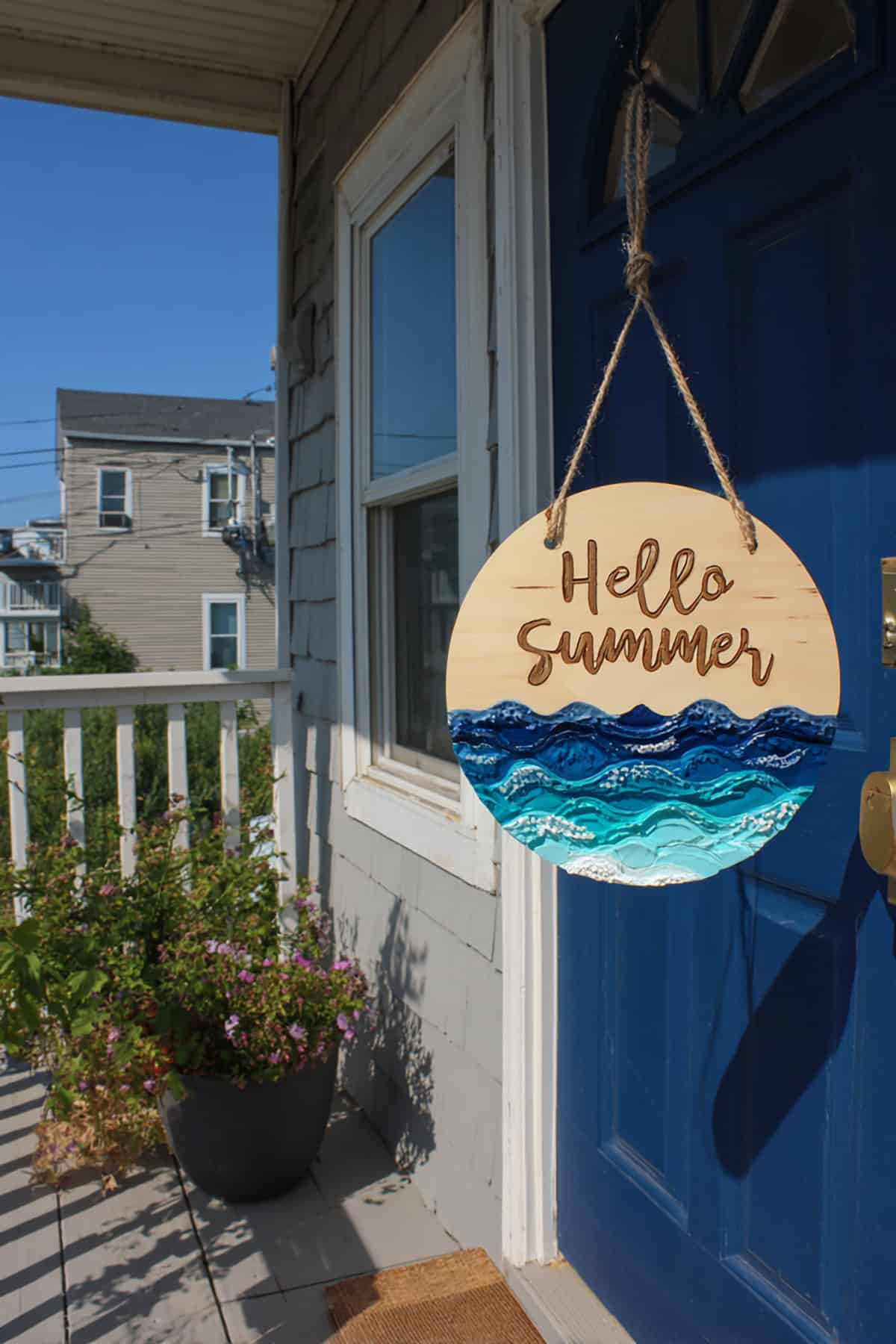 Ocean Wave Circle Door Hanger