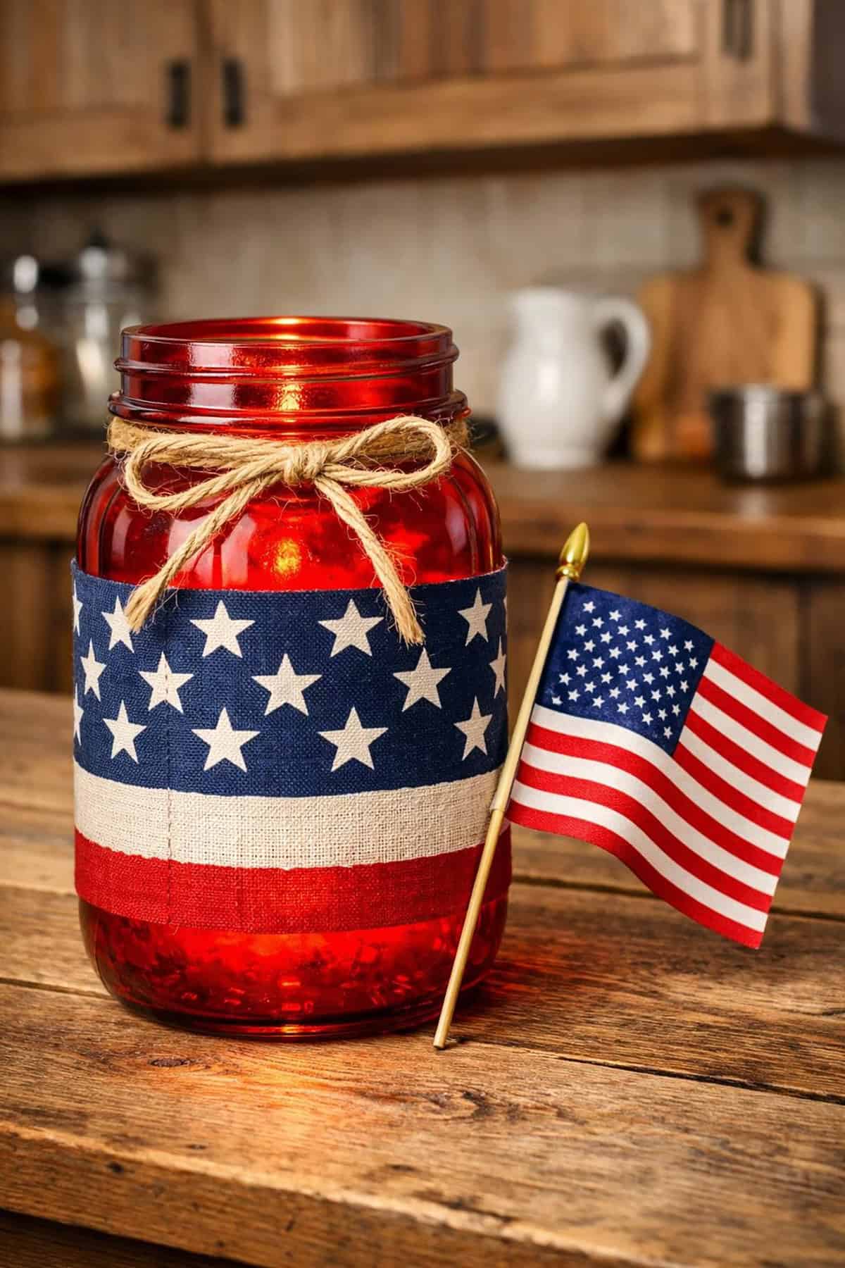 Patriotic Mason Jar Lantern