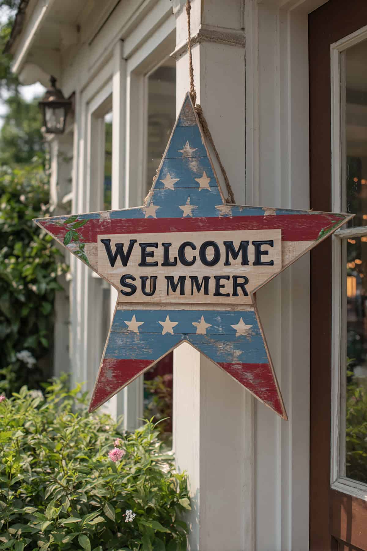 Patriotic Summer Star Door Hanger