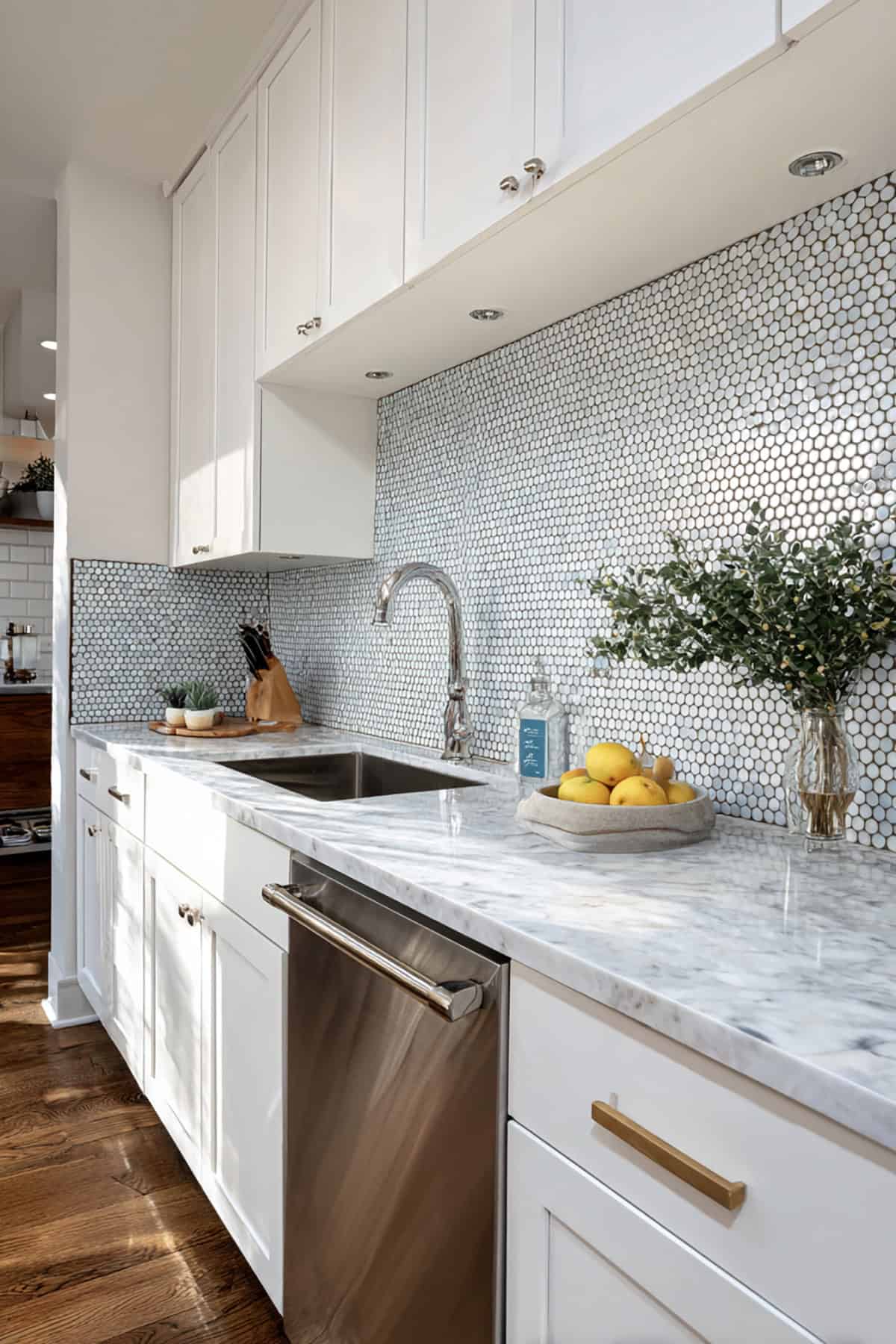 Penny Tile Backsplash