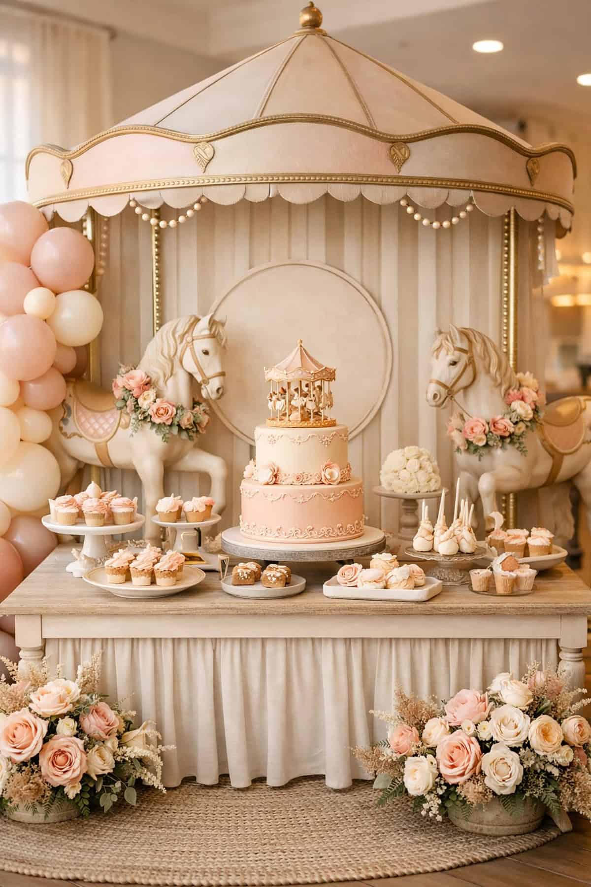 Pink Carousel Baby Shower Theme
