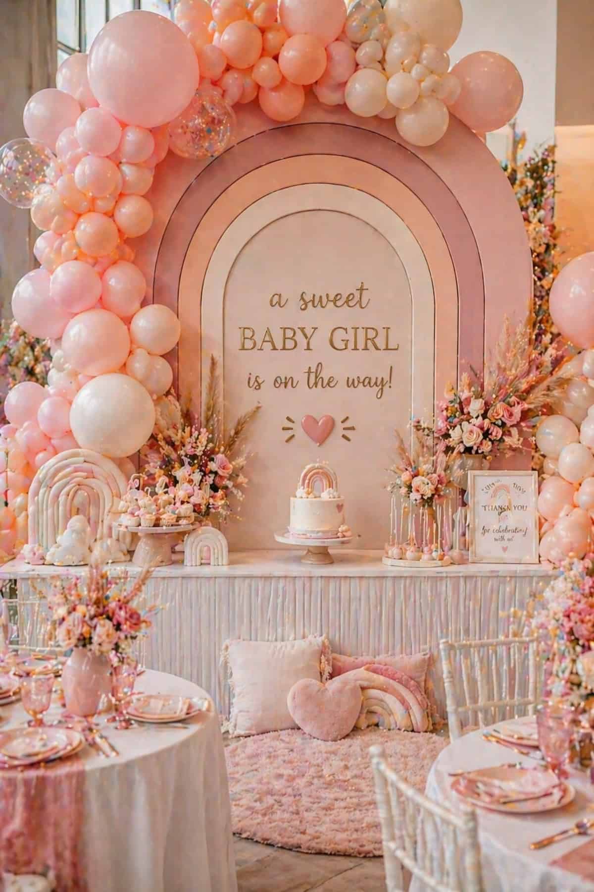 Pink Rainbow Baby Shower