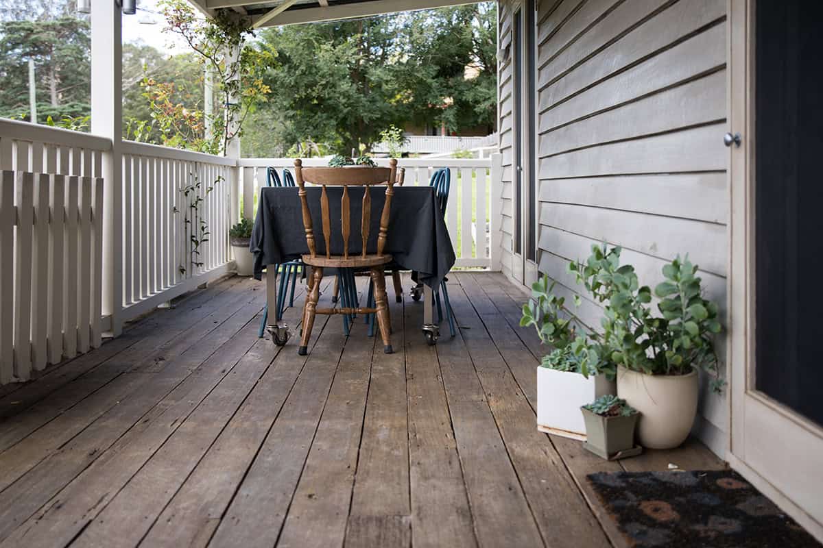Rustic Back Porch Dining Setup