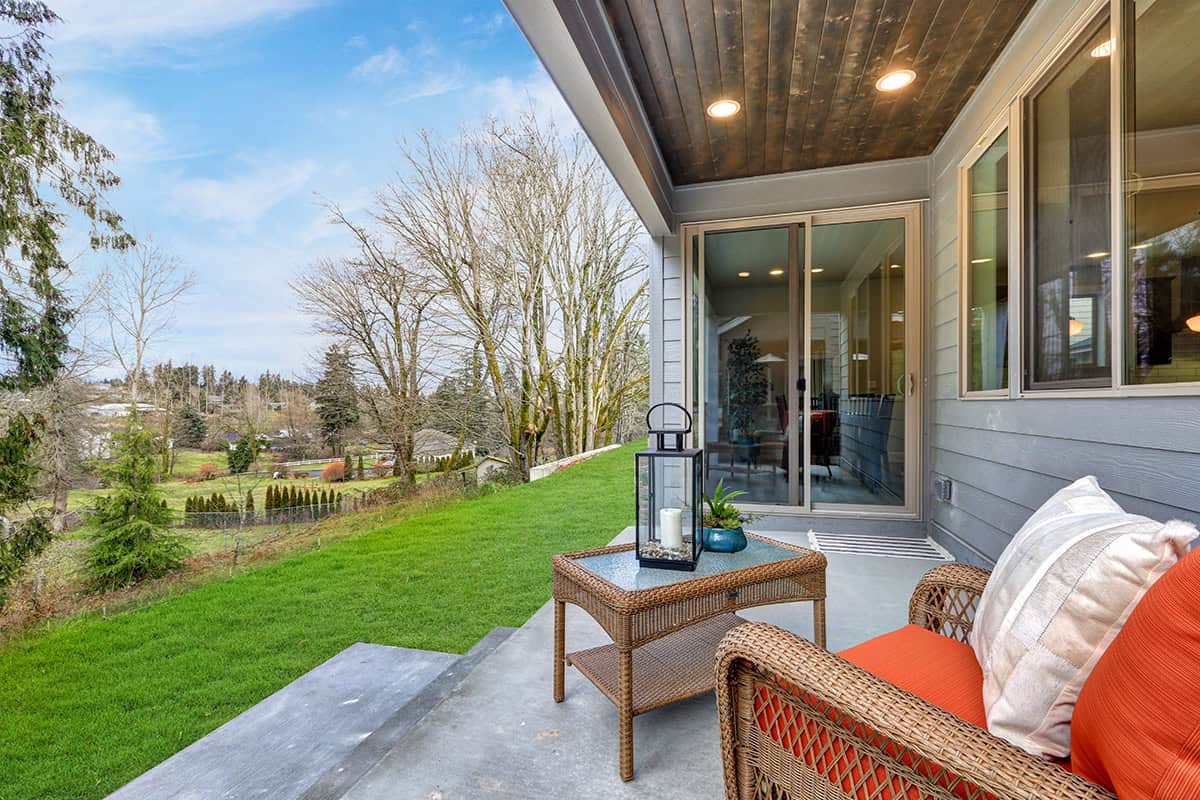 Small Back Porch with Corner Seating