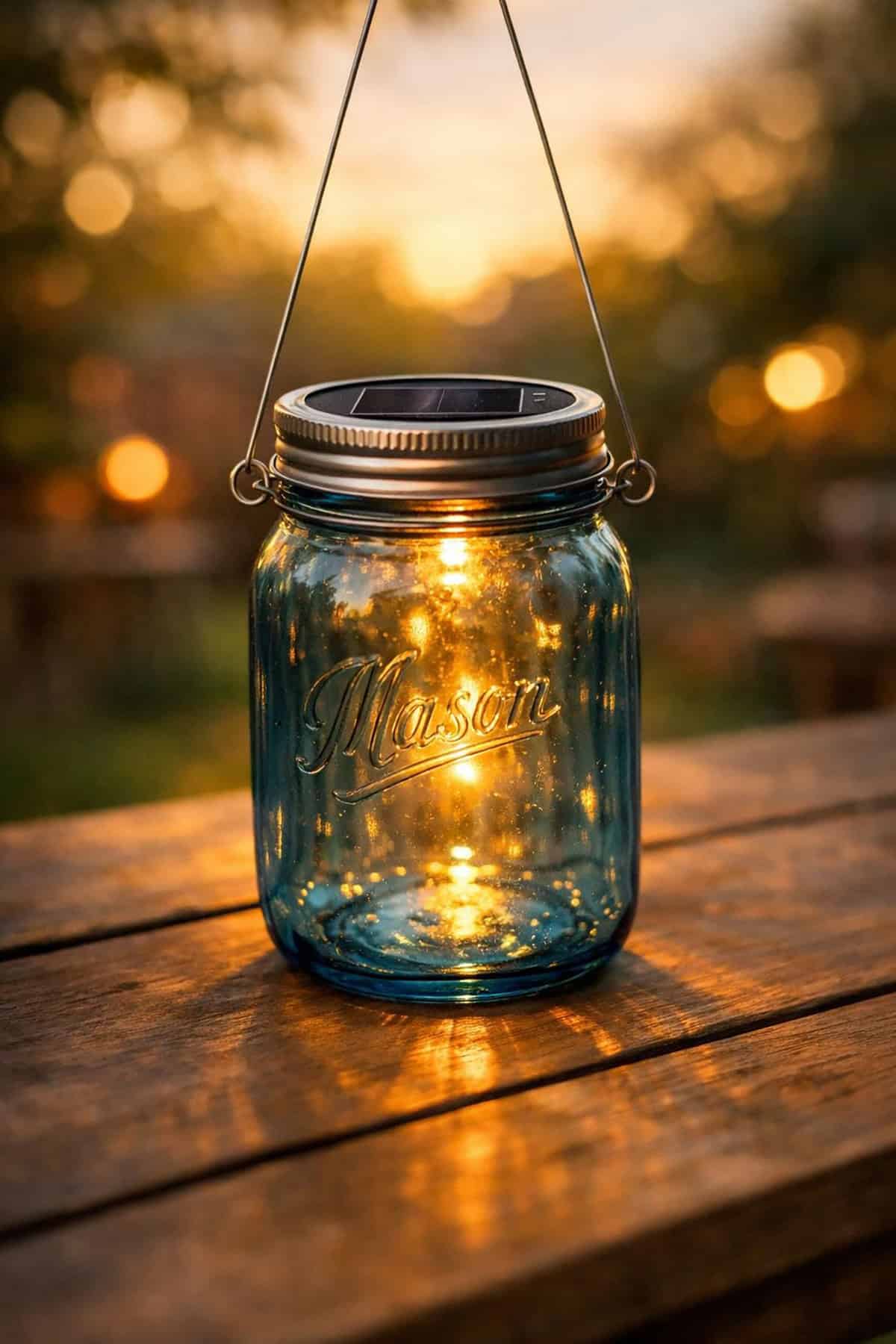 Solar Lid Mason Jar Hanging Light